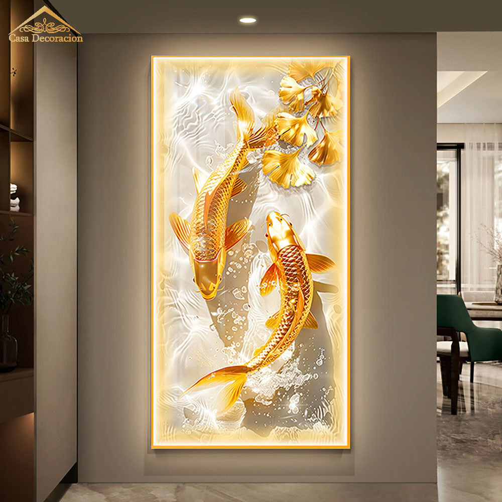 Two Gold Koi Fish
