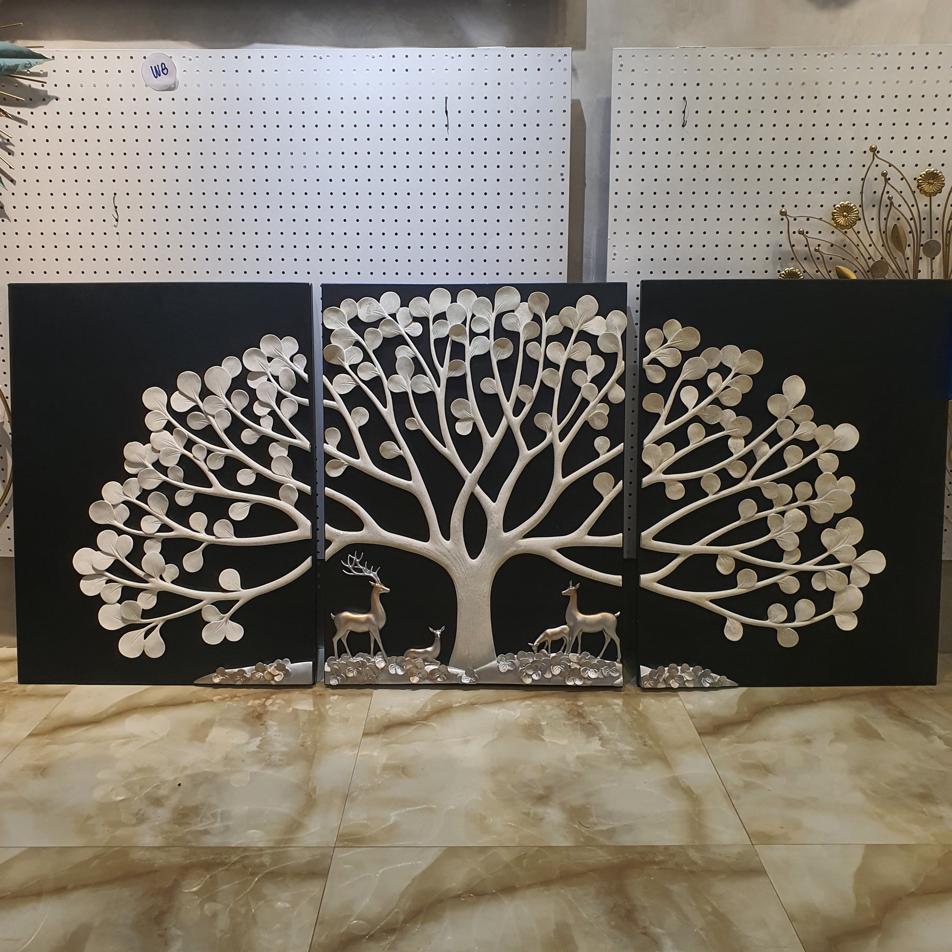 Money Tree Wall Art - Set of 3 (Black)