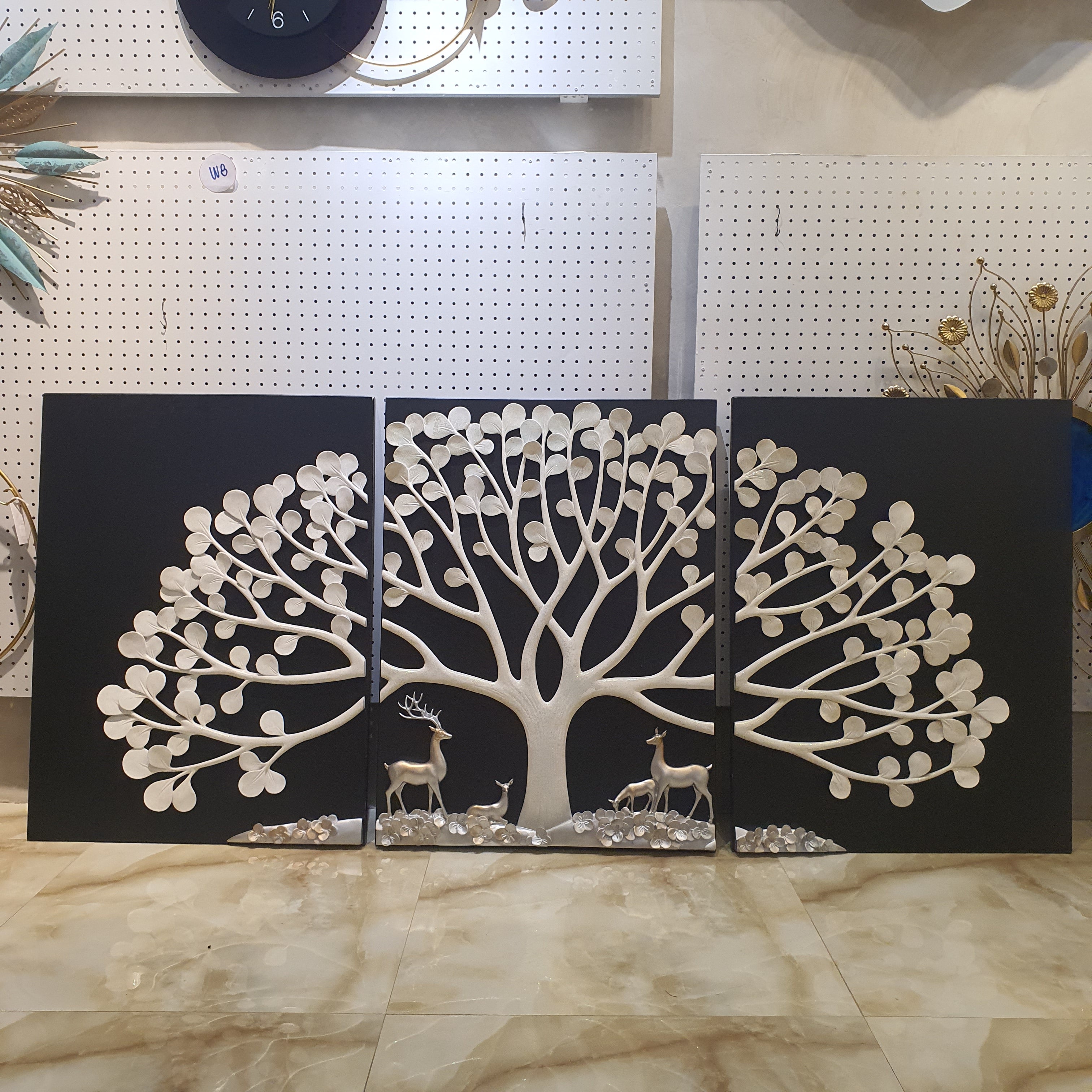 Money Tree Wall Art - Set of 3 (Black)