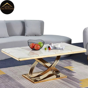Gold Metal Abstract Art Center Table