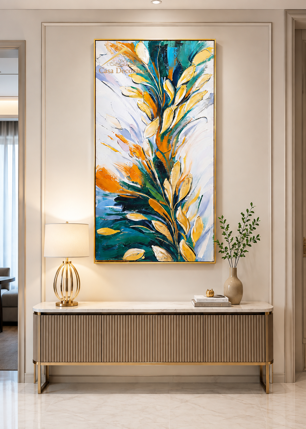 Botanical Harmony Handmade Painting (Portrait)