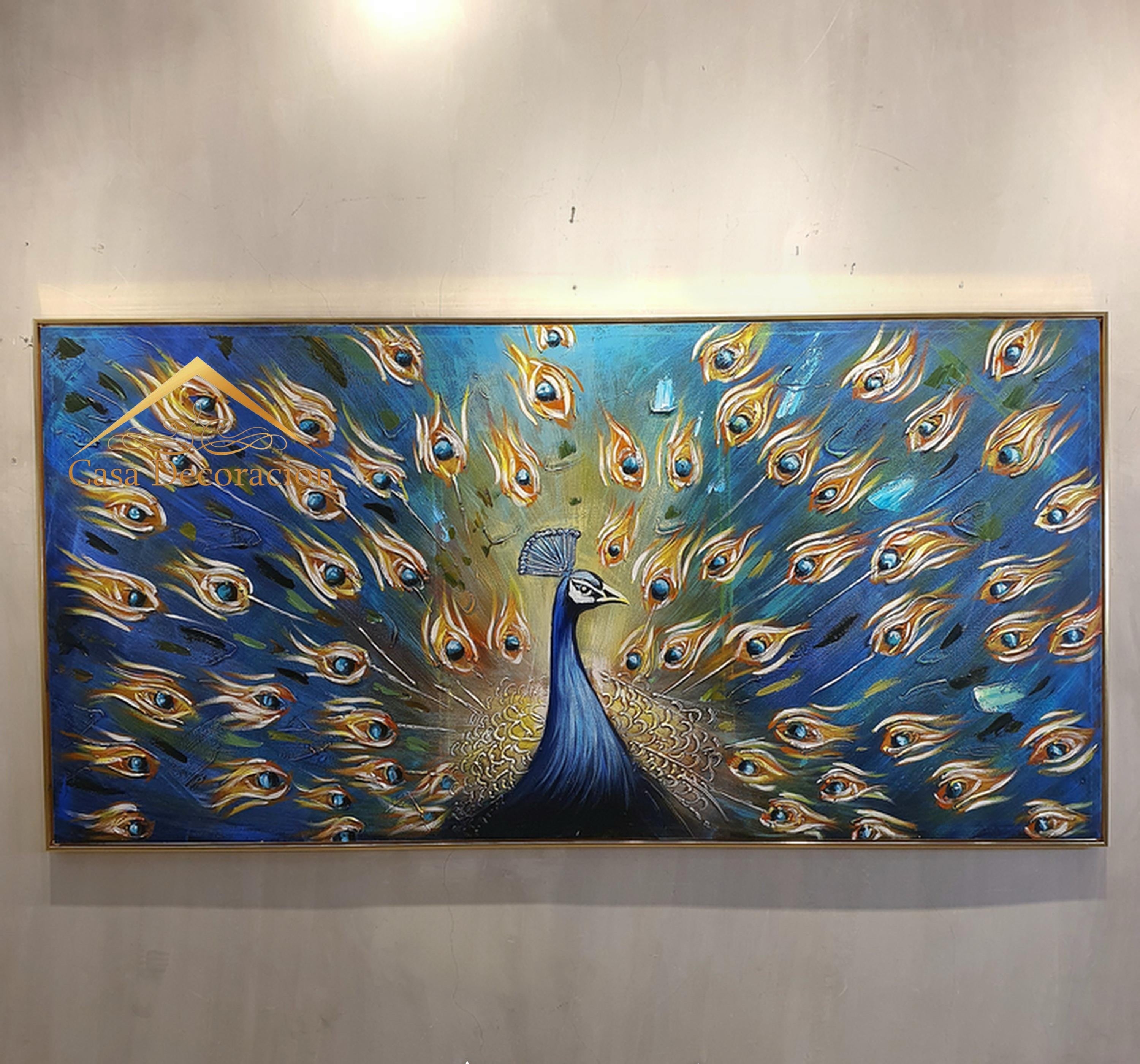 Blue Peacock Handmade Painting