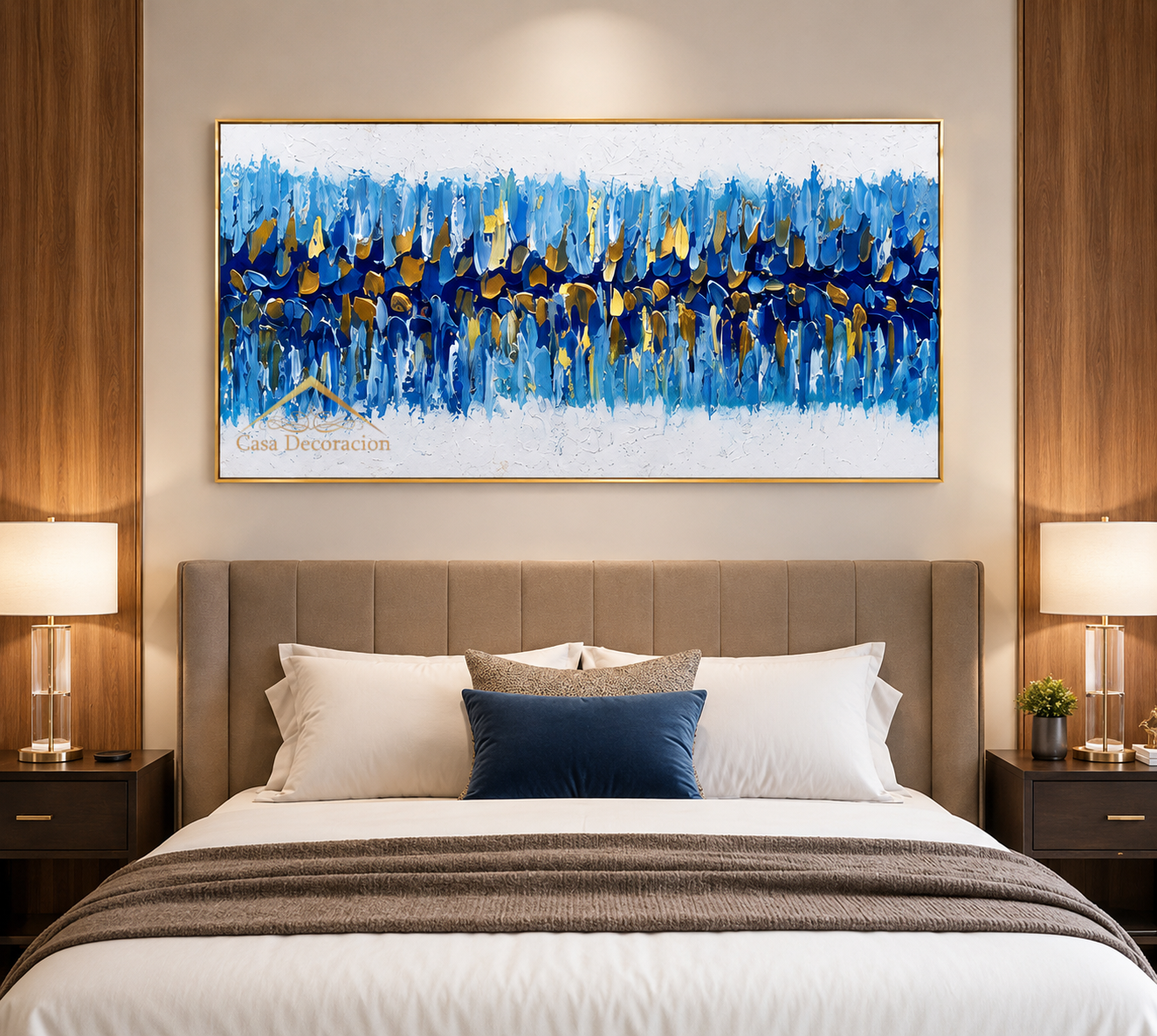 Blue Wall Abstract Painting (Landscape)
