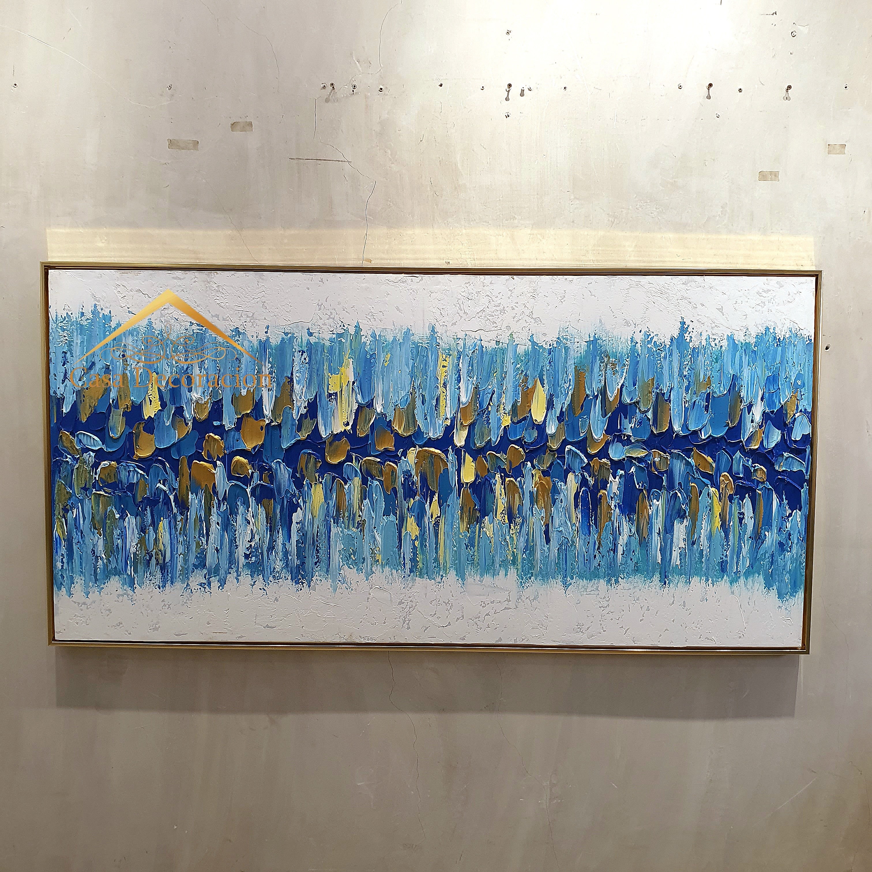 Blue Wall Abstract Painting