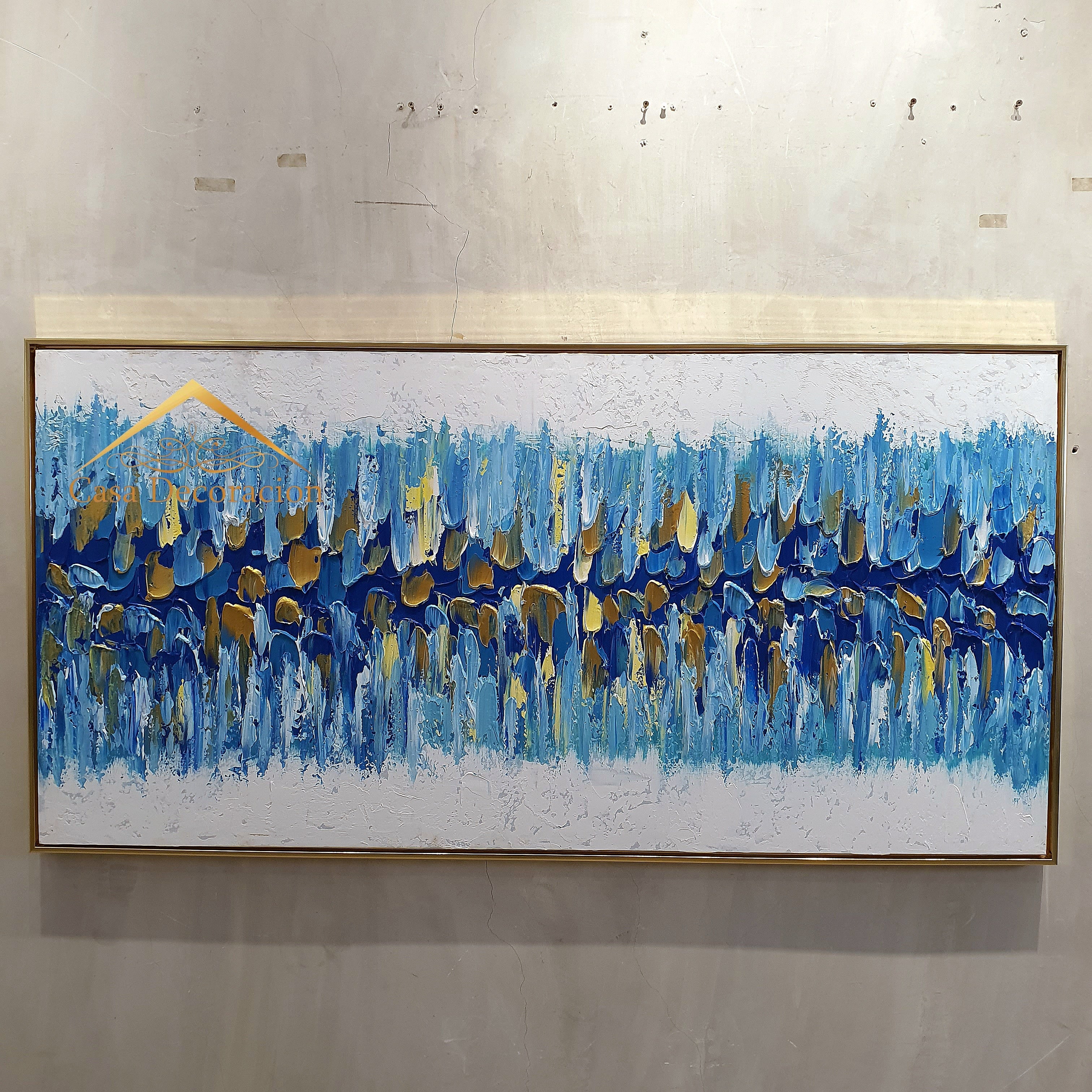 Blue Wall Abstract Painting
