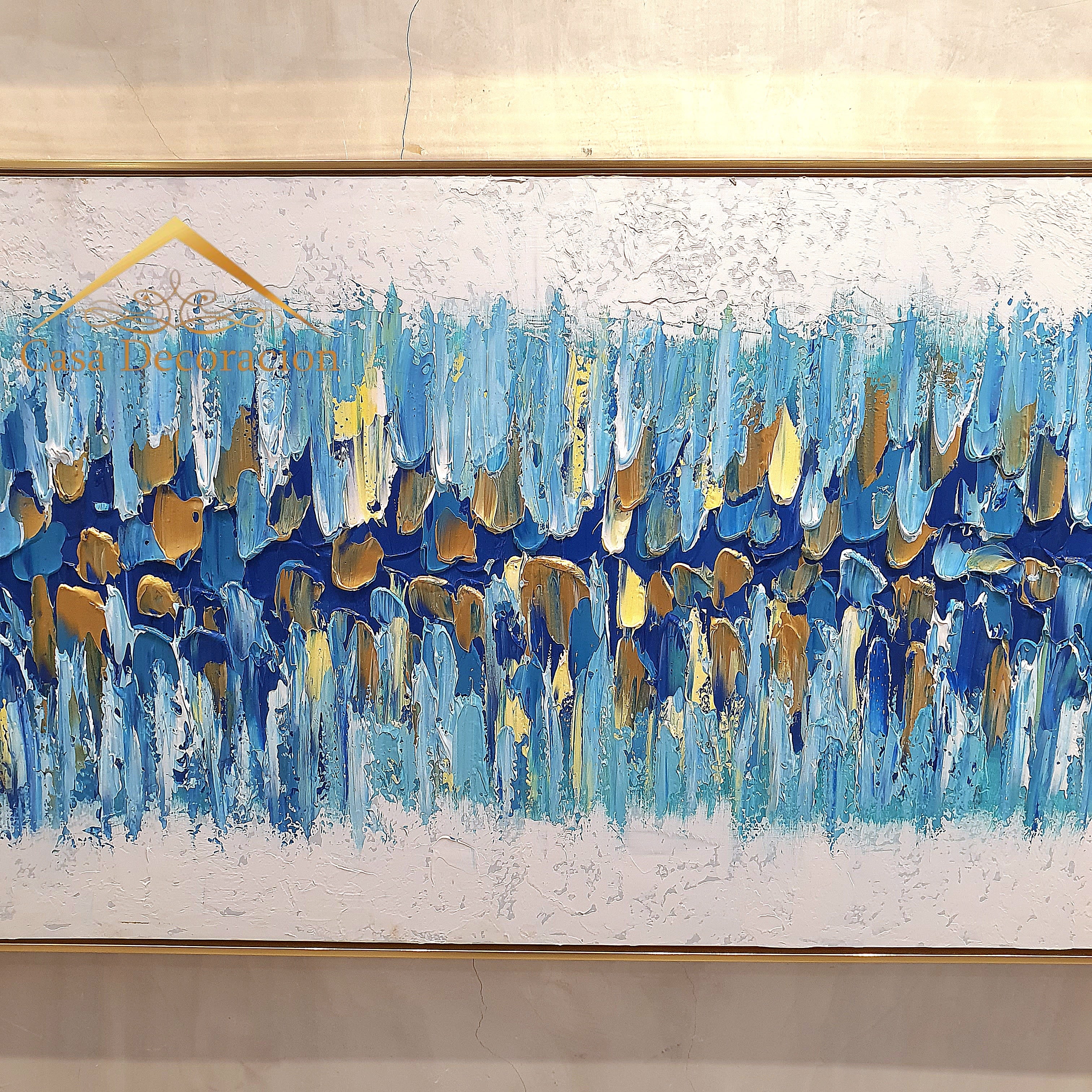 Blue Wall Abstract Painting