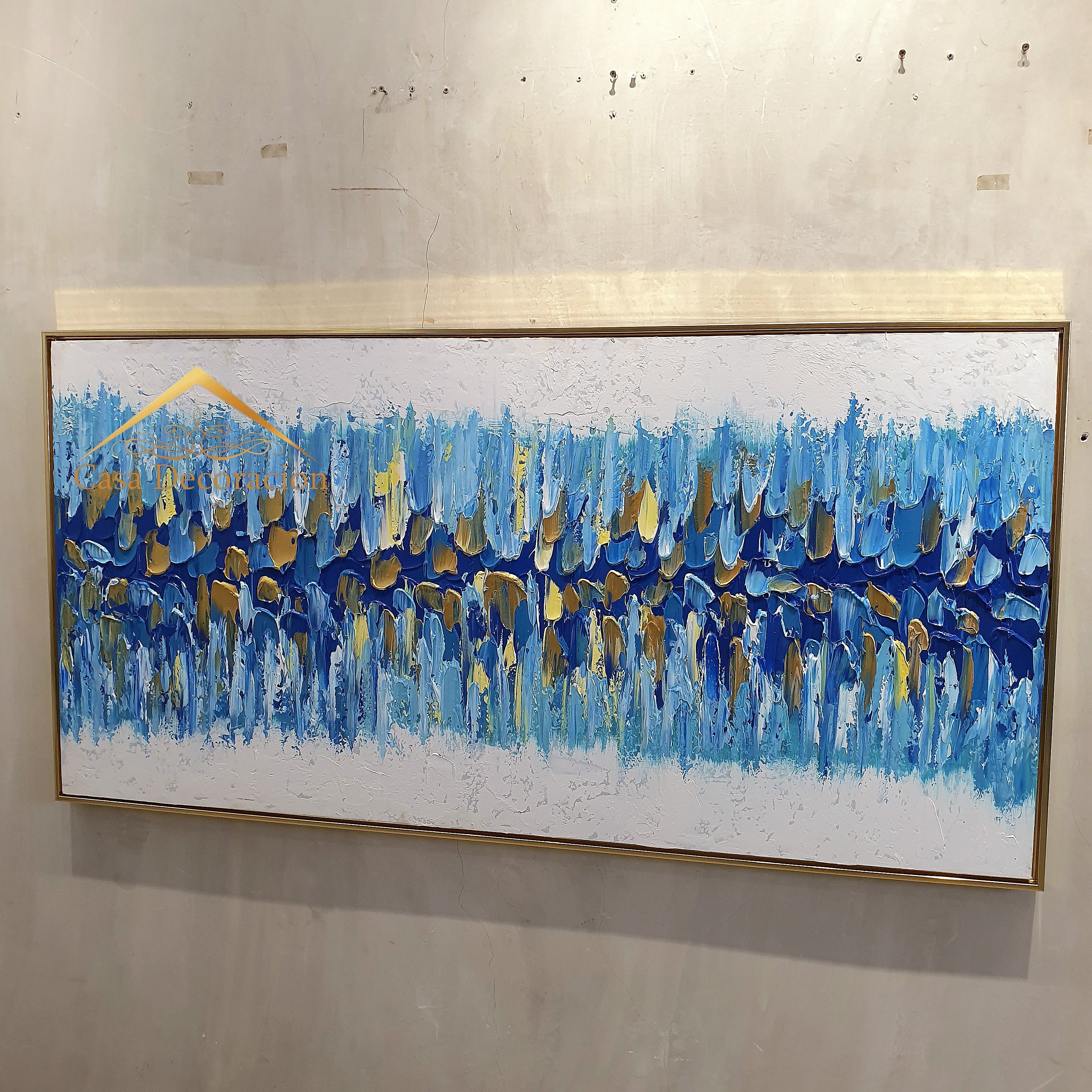 Blue Wall Abstract Painting