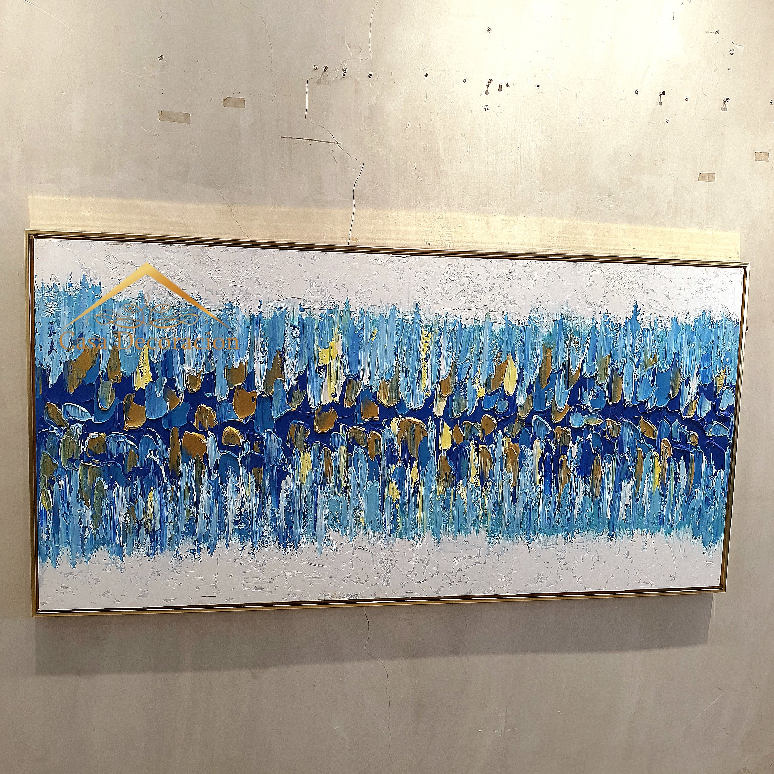 Blue Wall Abstract Painting