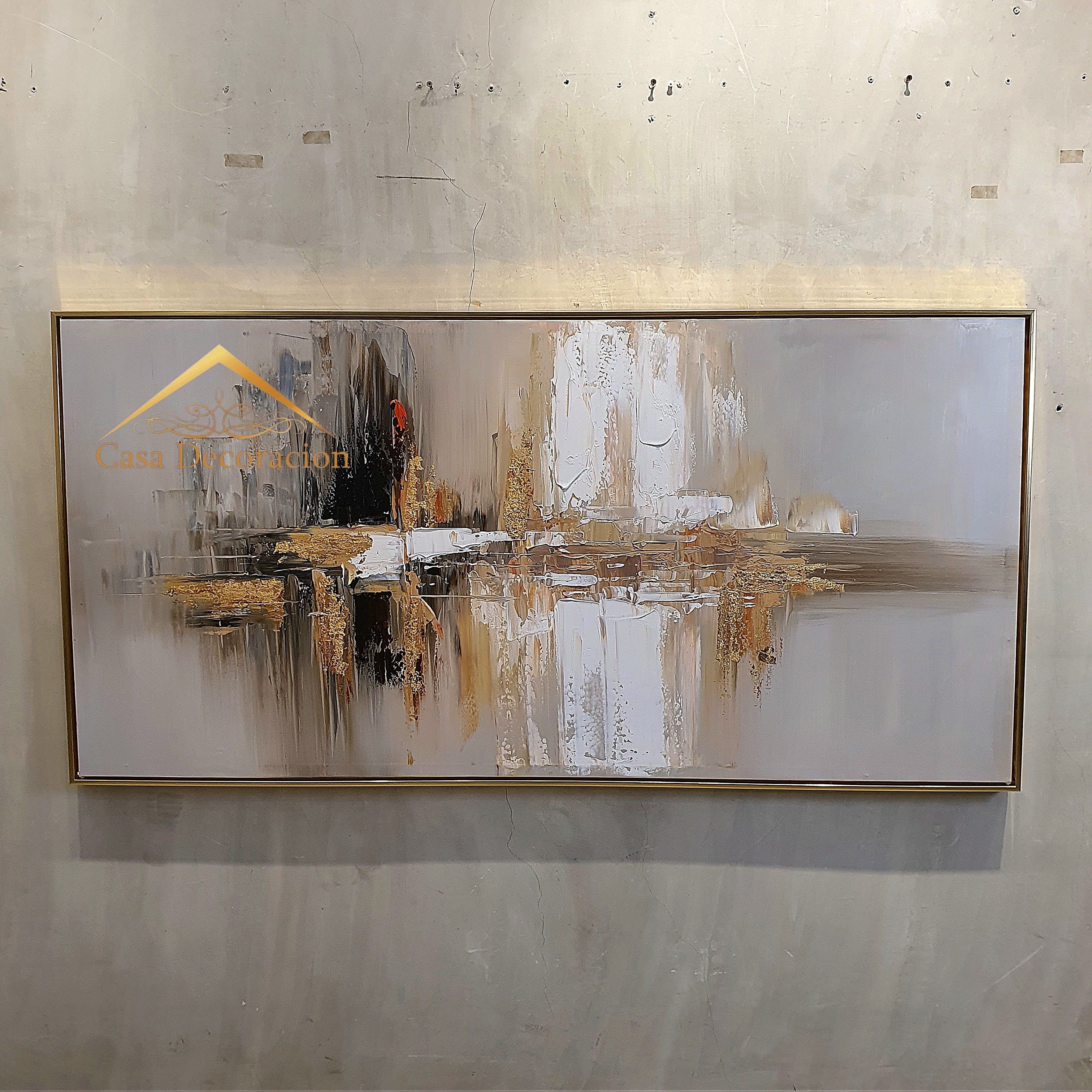 Gold Abstract Horizon Handmade Painting