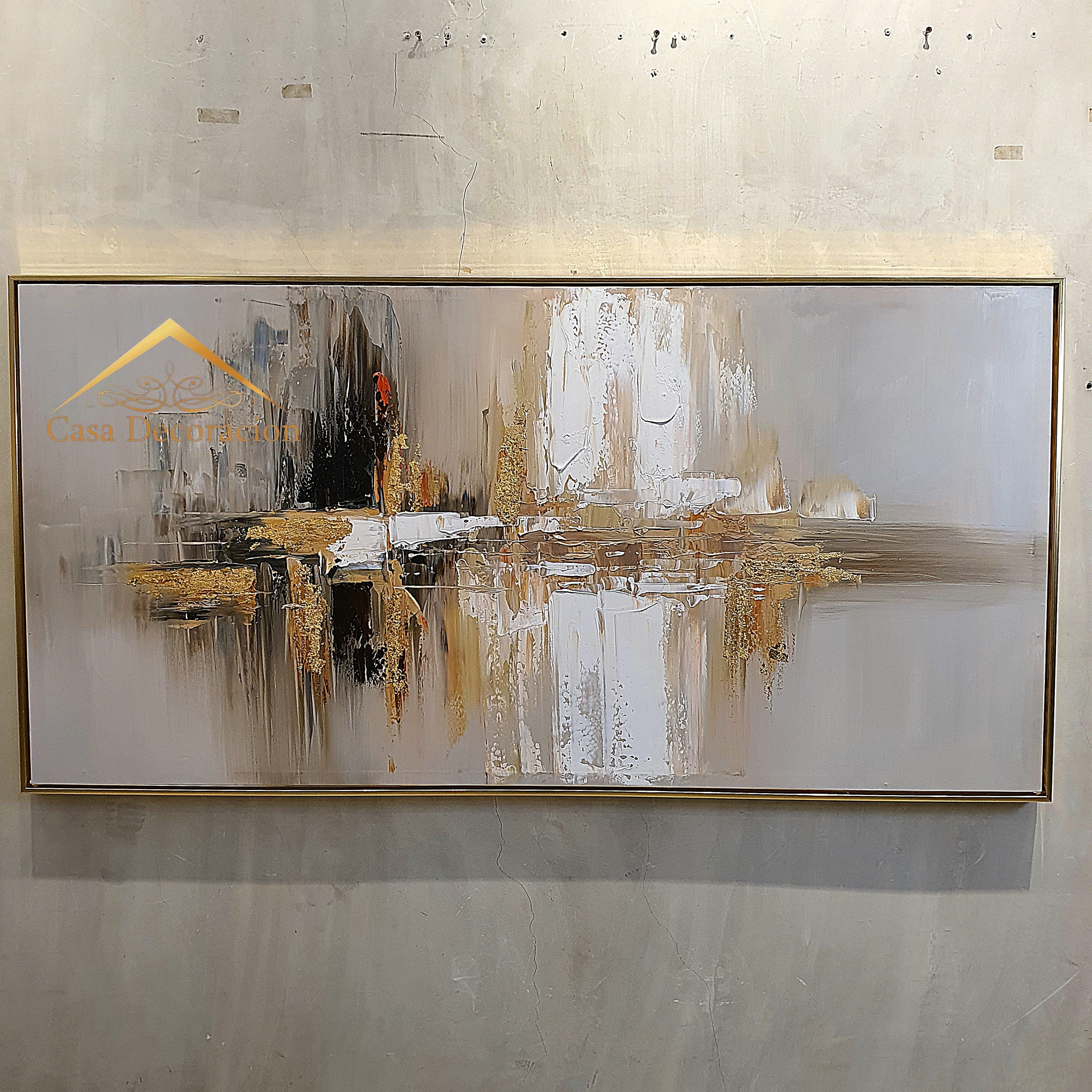 Gold Abstract Horizon Handmade Painting
