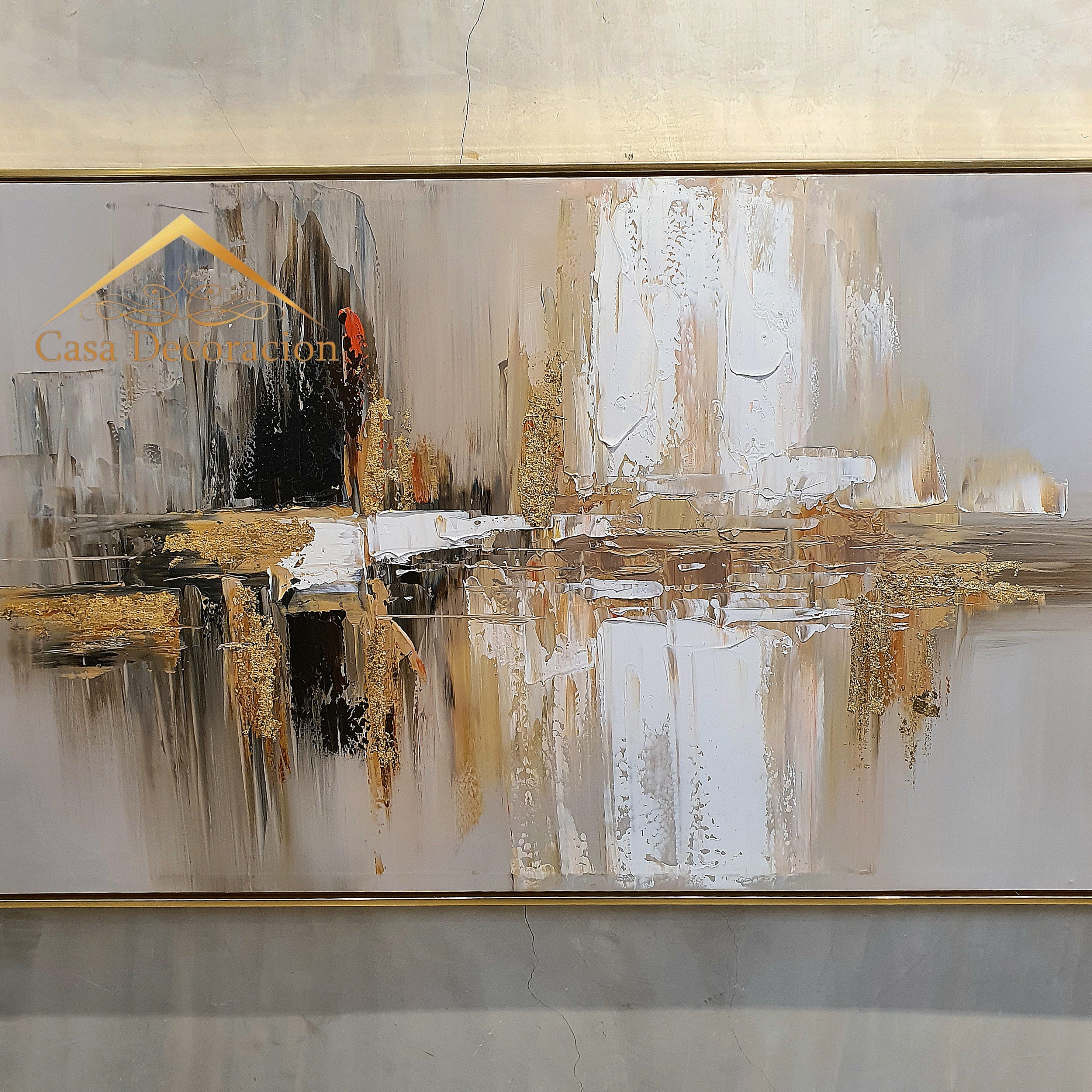 Gold Abstract Horizon Handmade Painting