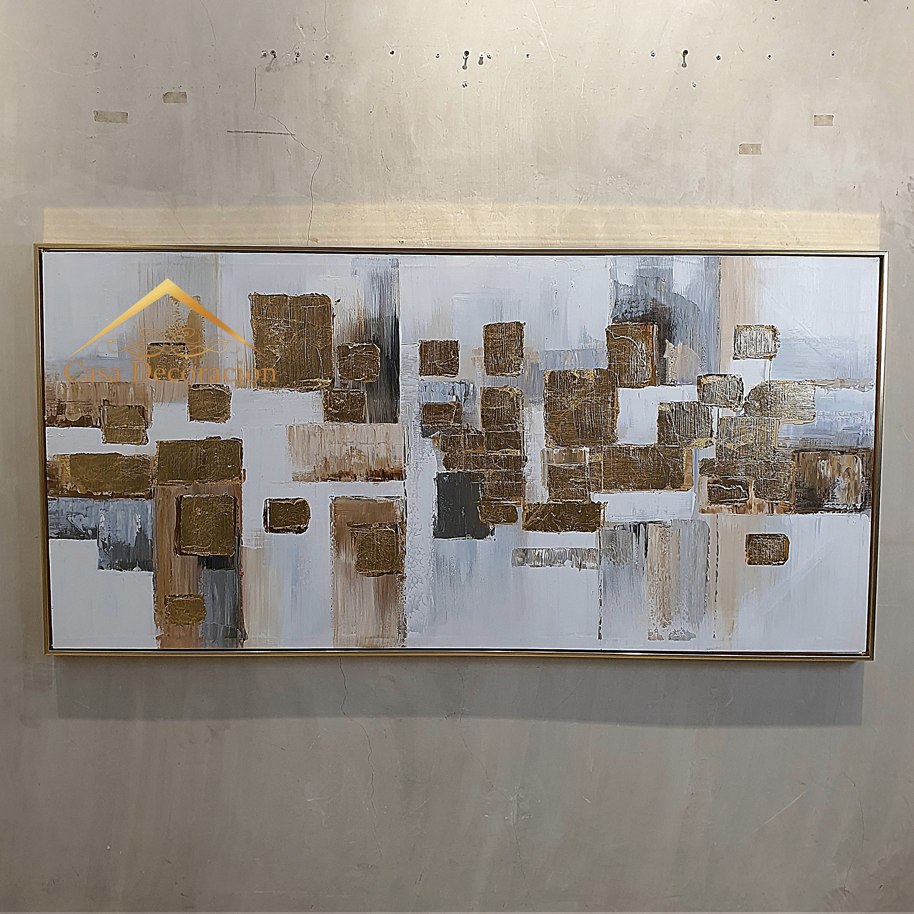 Gold Grids Abstract Painting
