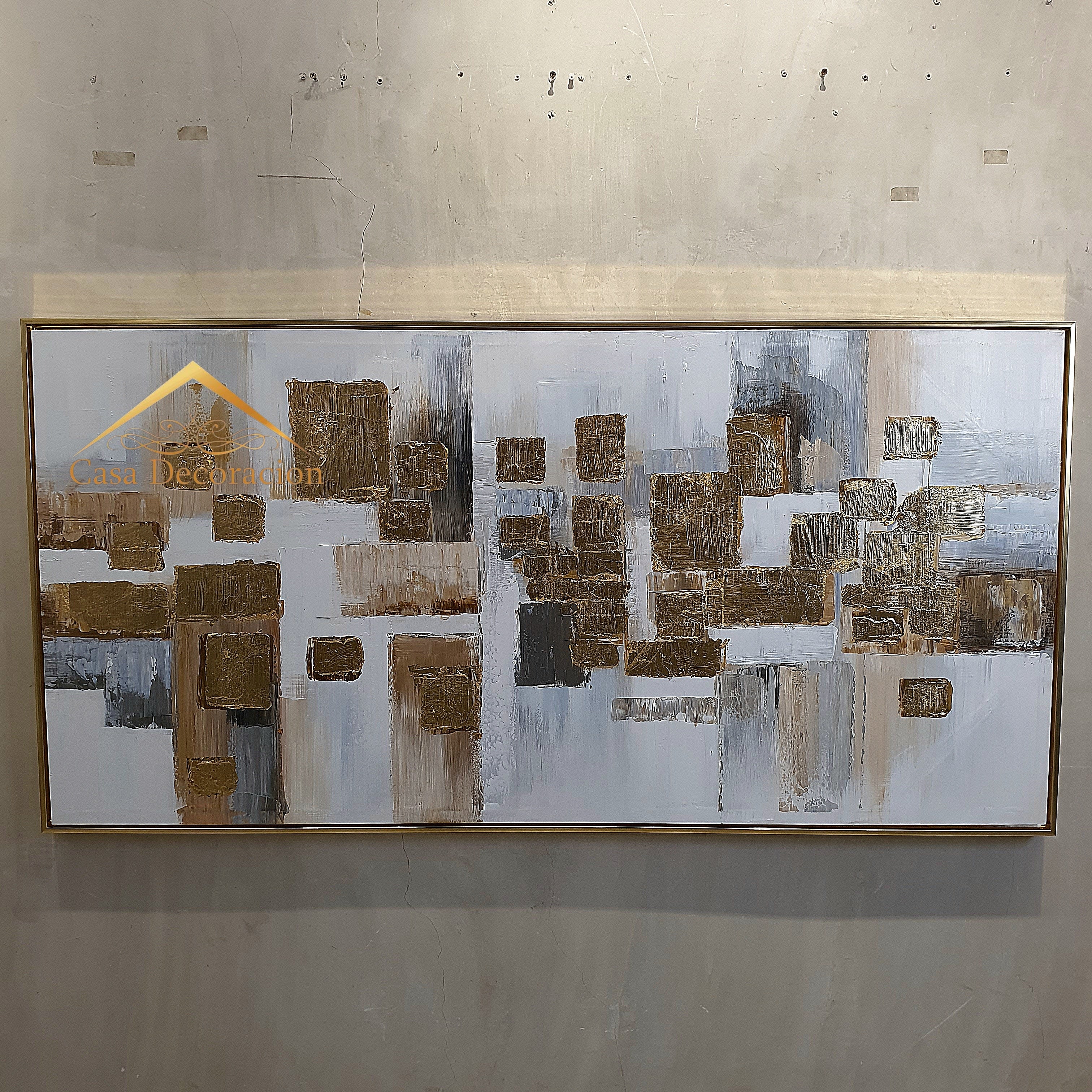 Gold Grids Abstract Painting