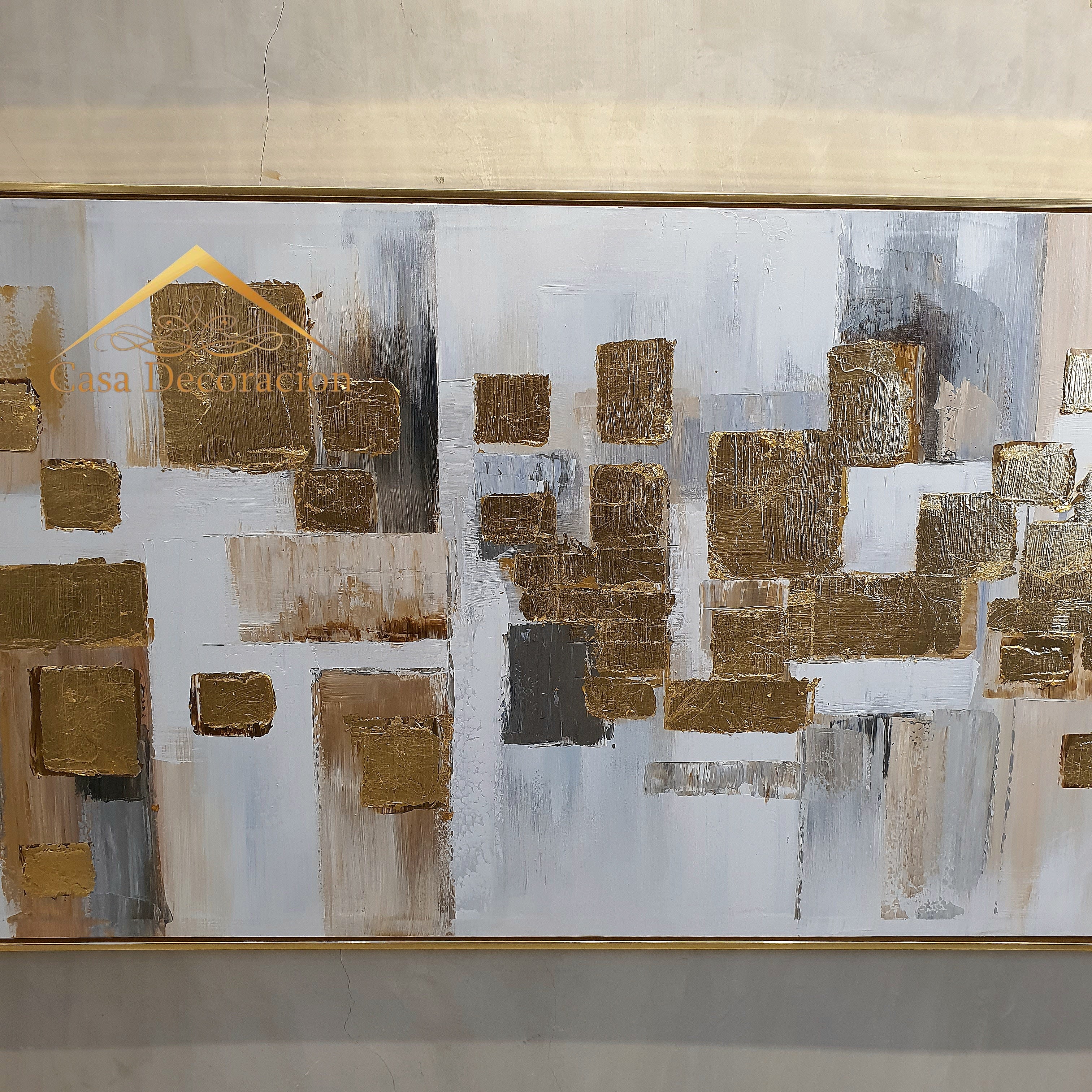 Gold Grids Abstract Painting