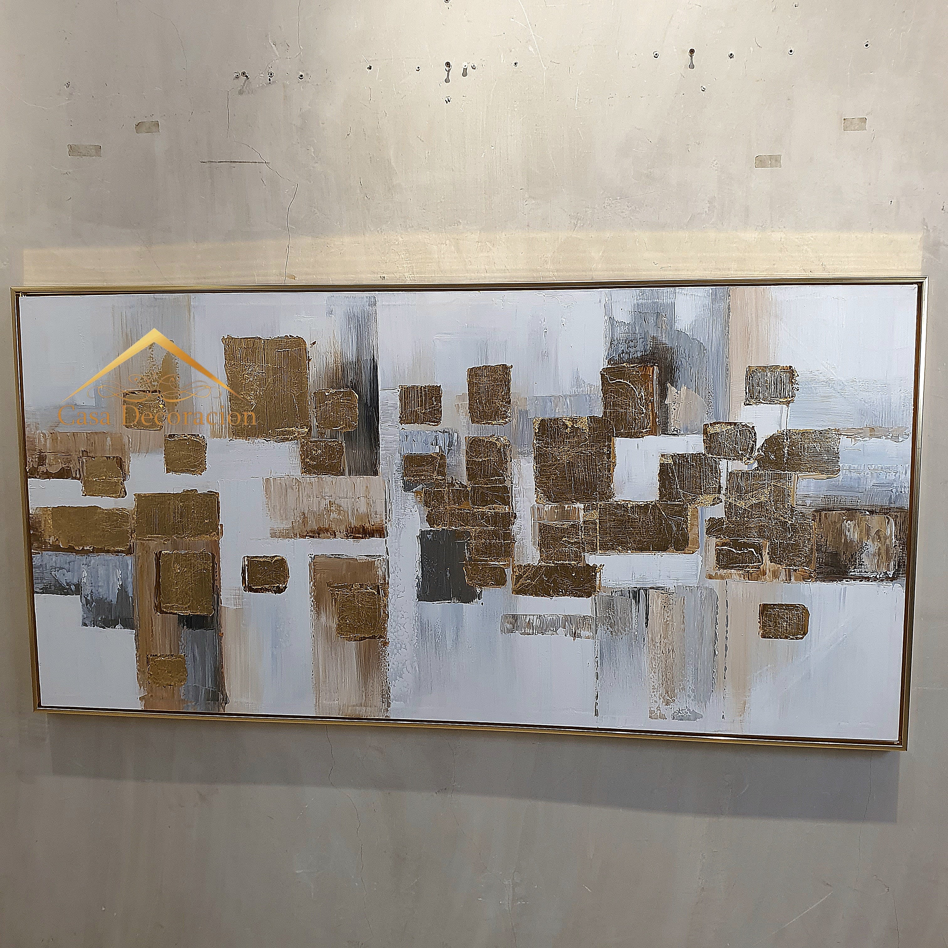 Gold Grids Abstract Painting