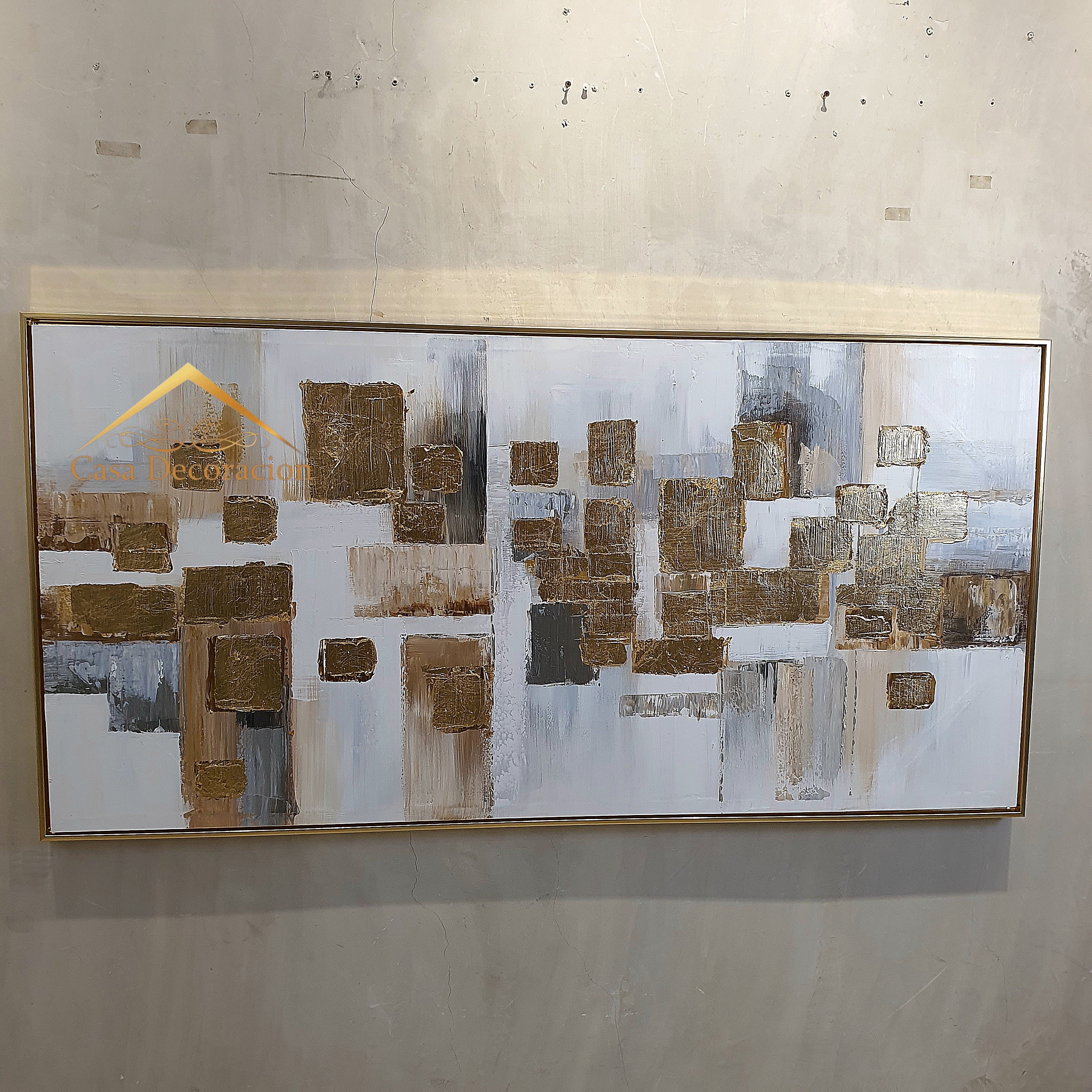 Gold Grids Abstract Painting