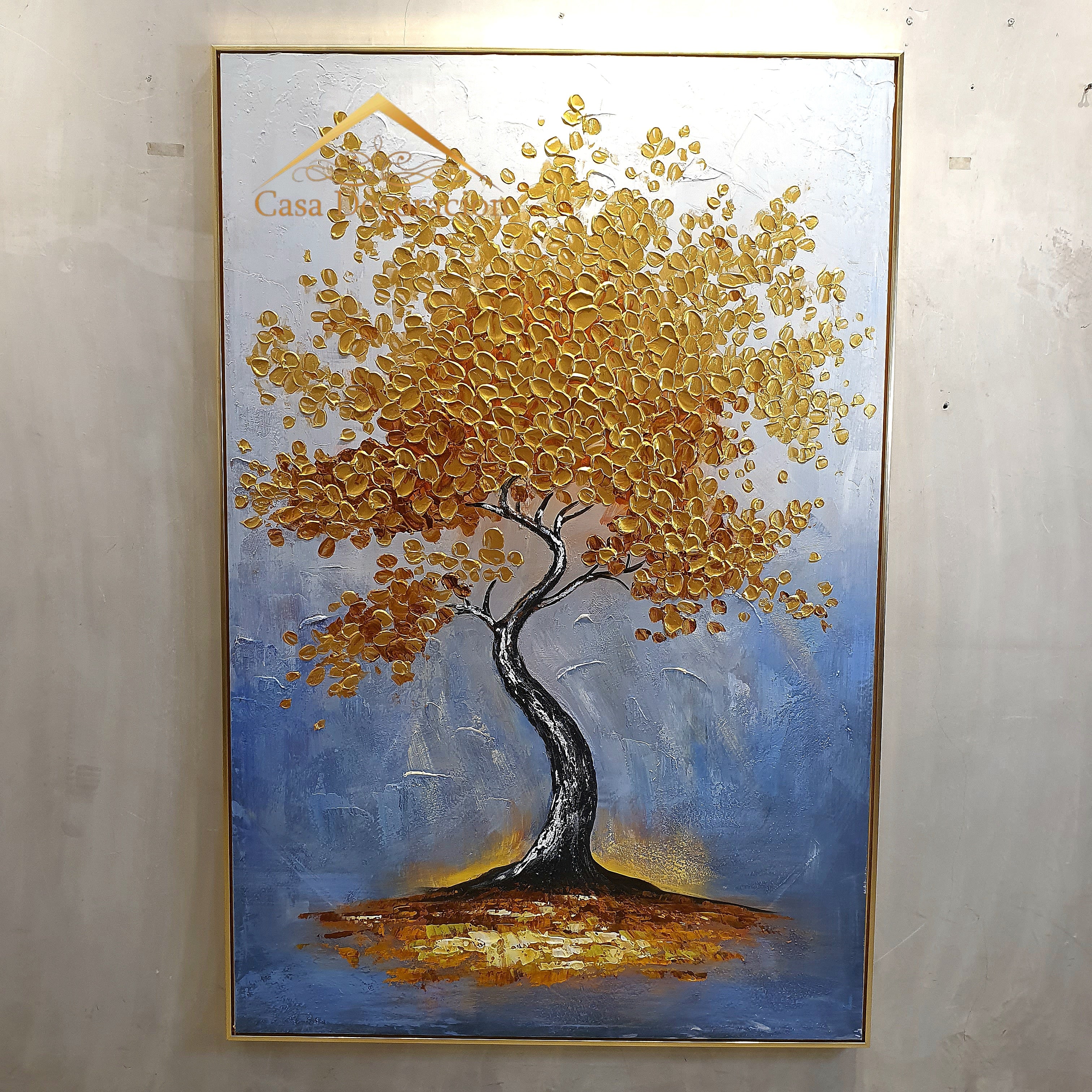 Golden Tree Portrait Handmade Painting