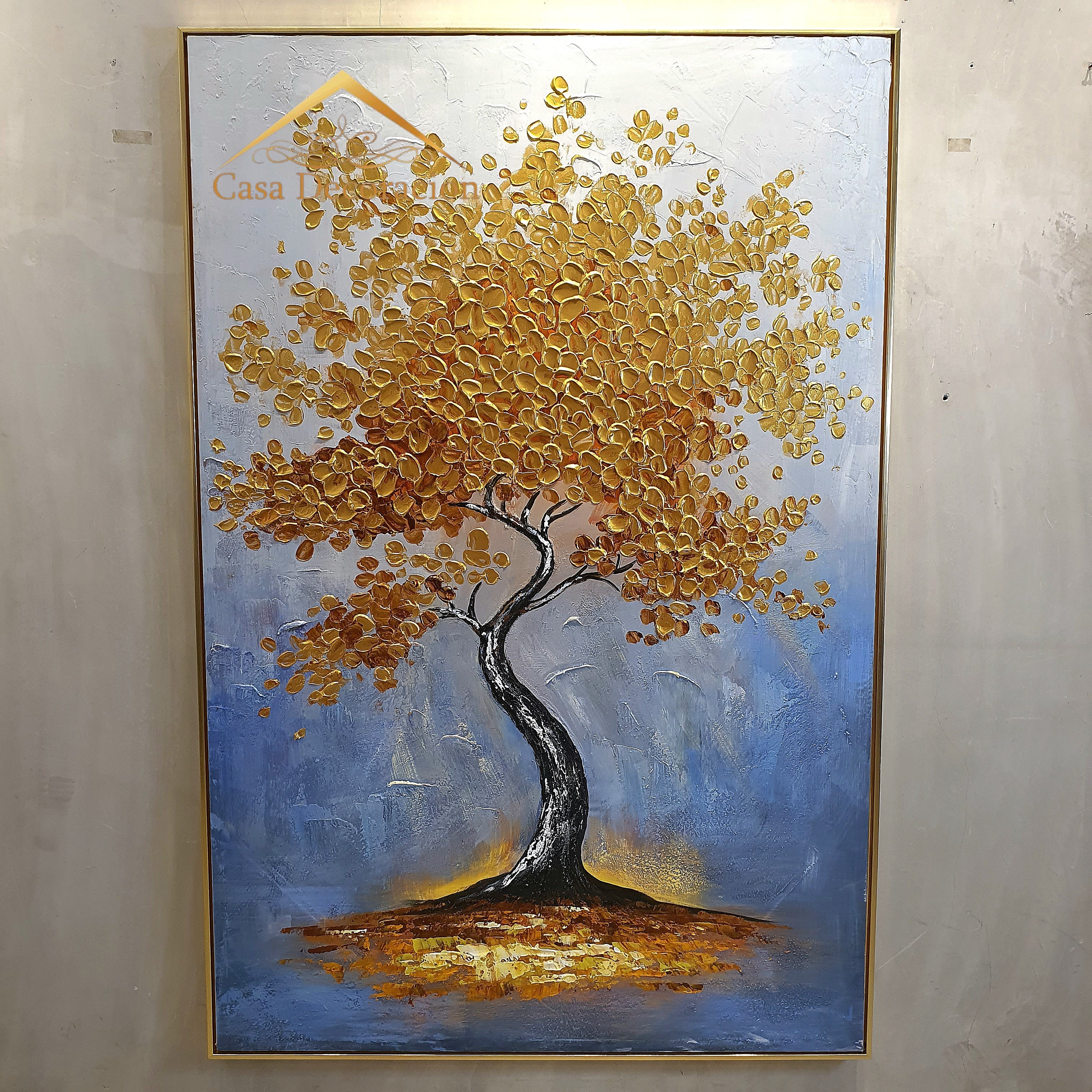 Golden Tree Portrait Handmade Painting