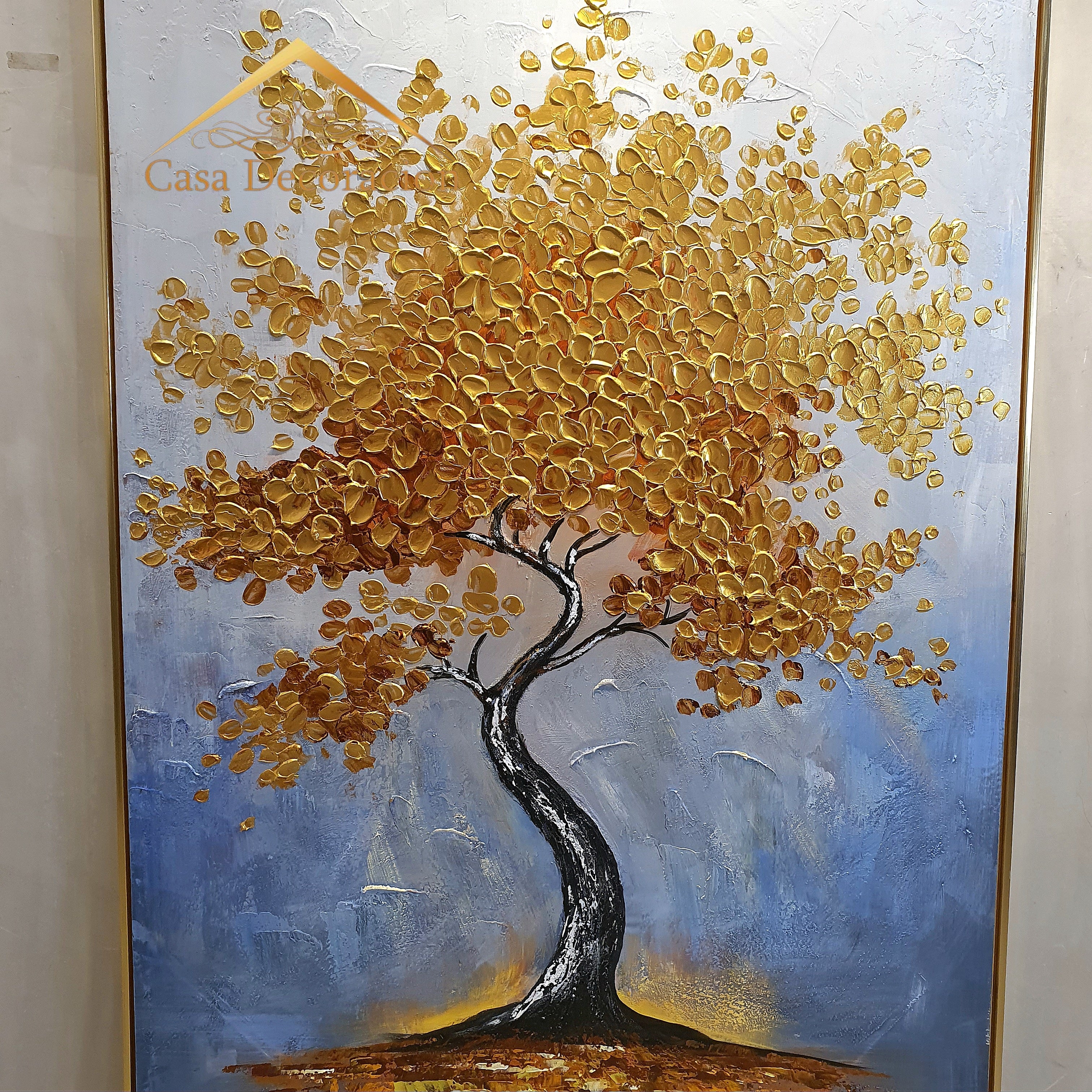 Golden Tree Portrait Handmade Painting