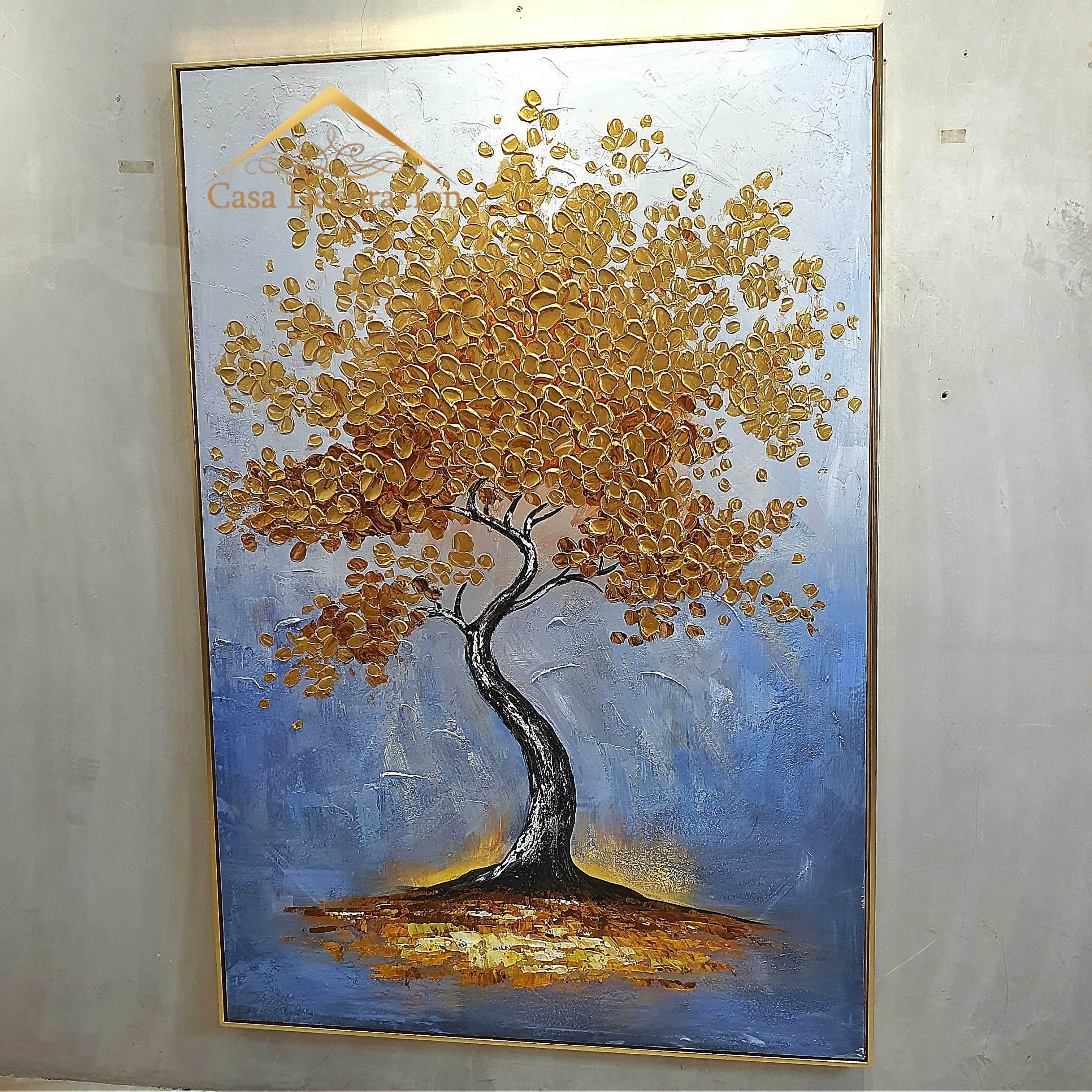 Golden Tree Portrait Handmade Painting