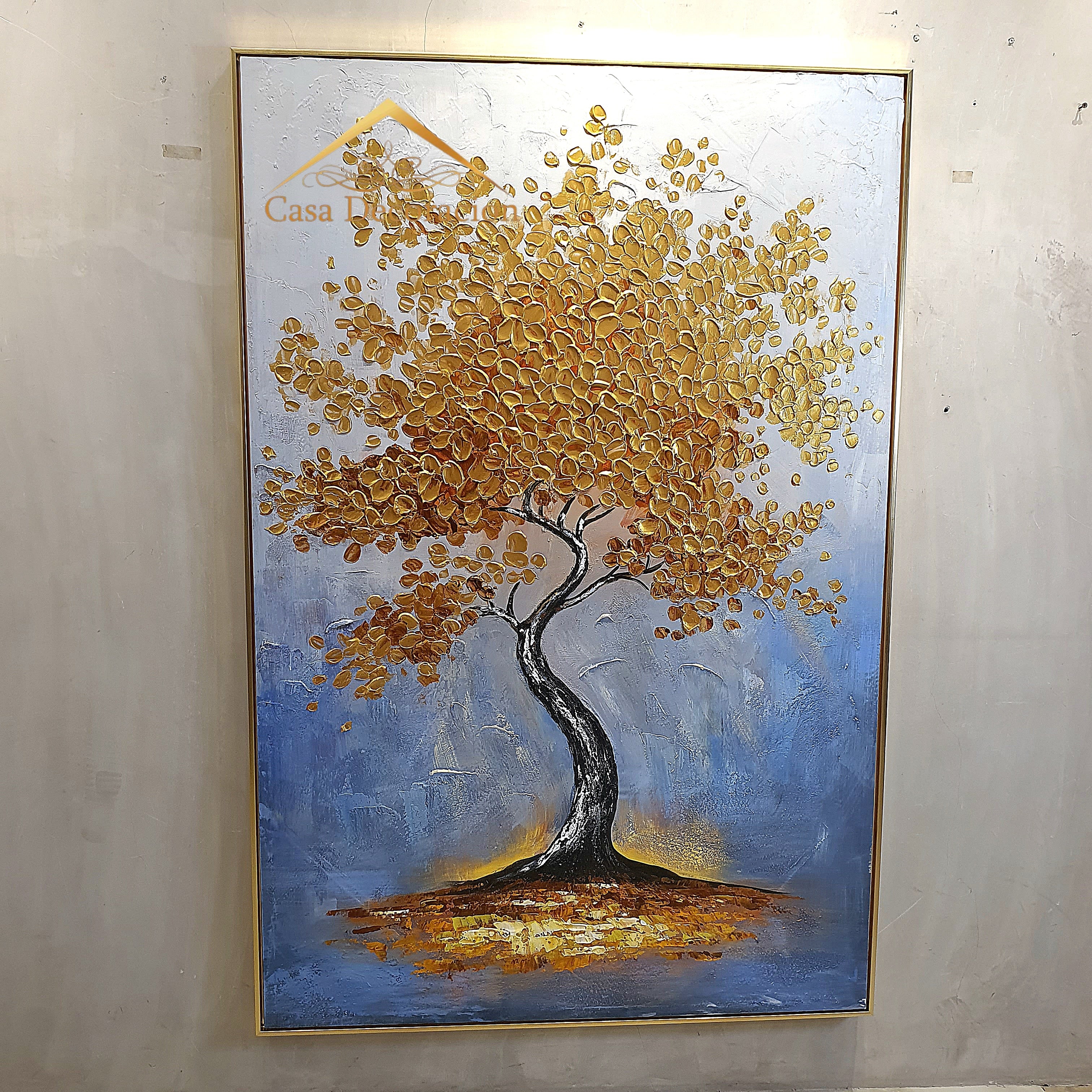 Golden Tree Portrait Handmade Painting