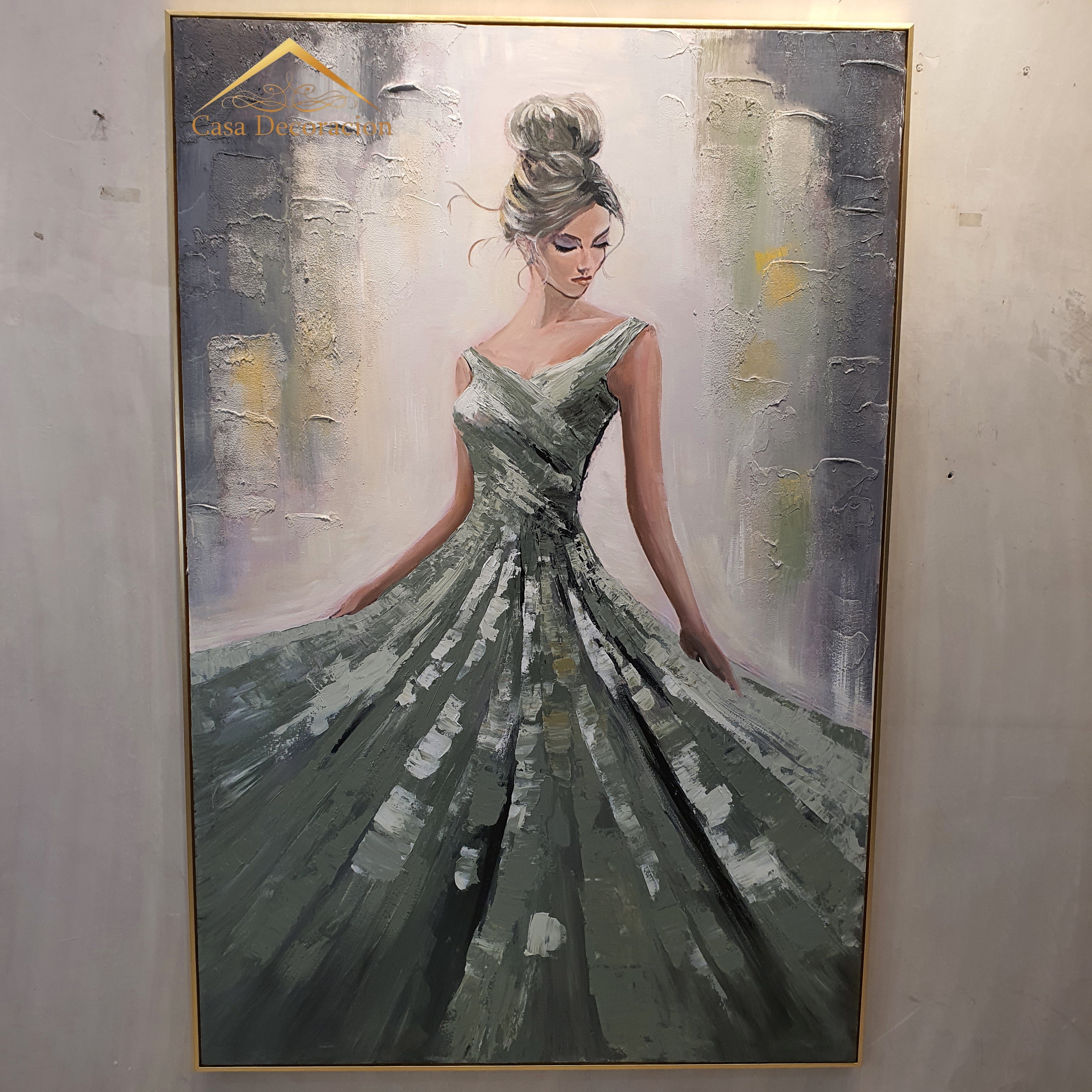 Lady in Gray Dress Painting