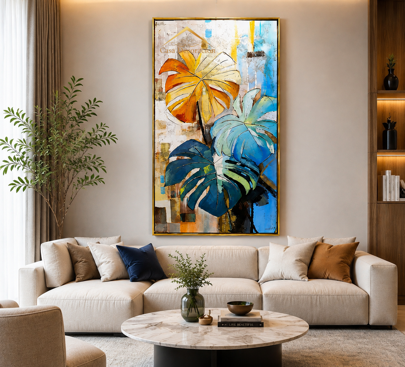 Monstera Portrait Handmade Painting (Portrait)