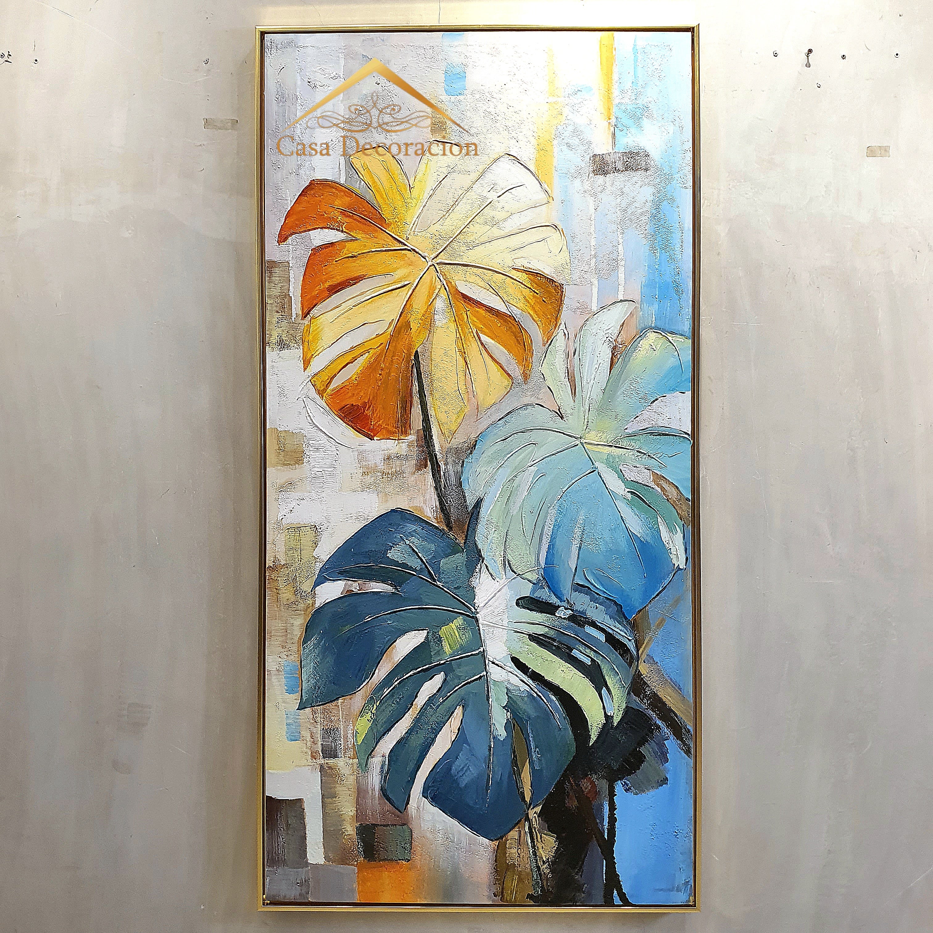 Monstera Portrait Handmade Painting
