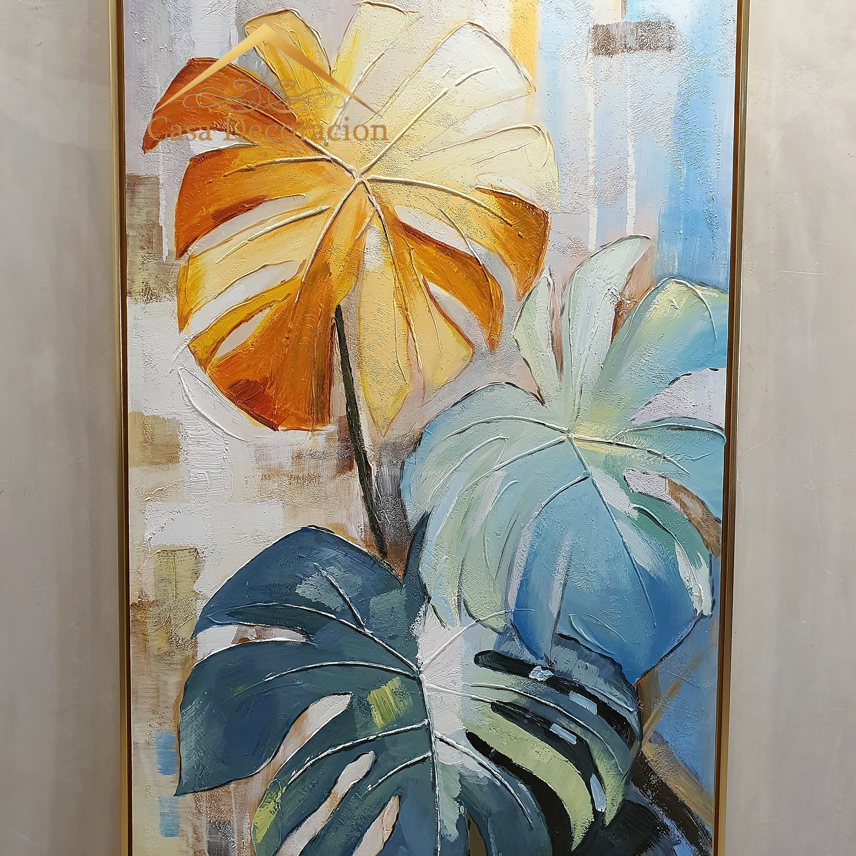 Monstera Portrait Handmade Painting