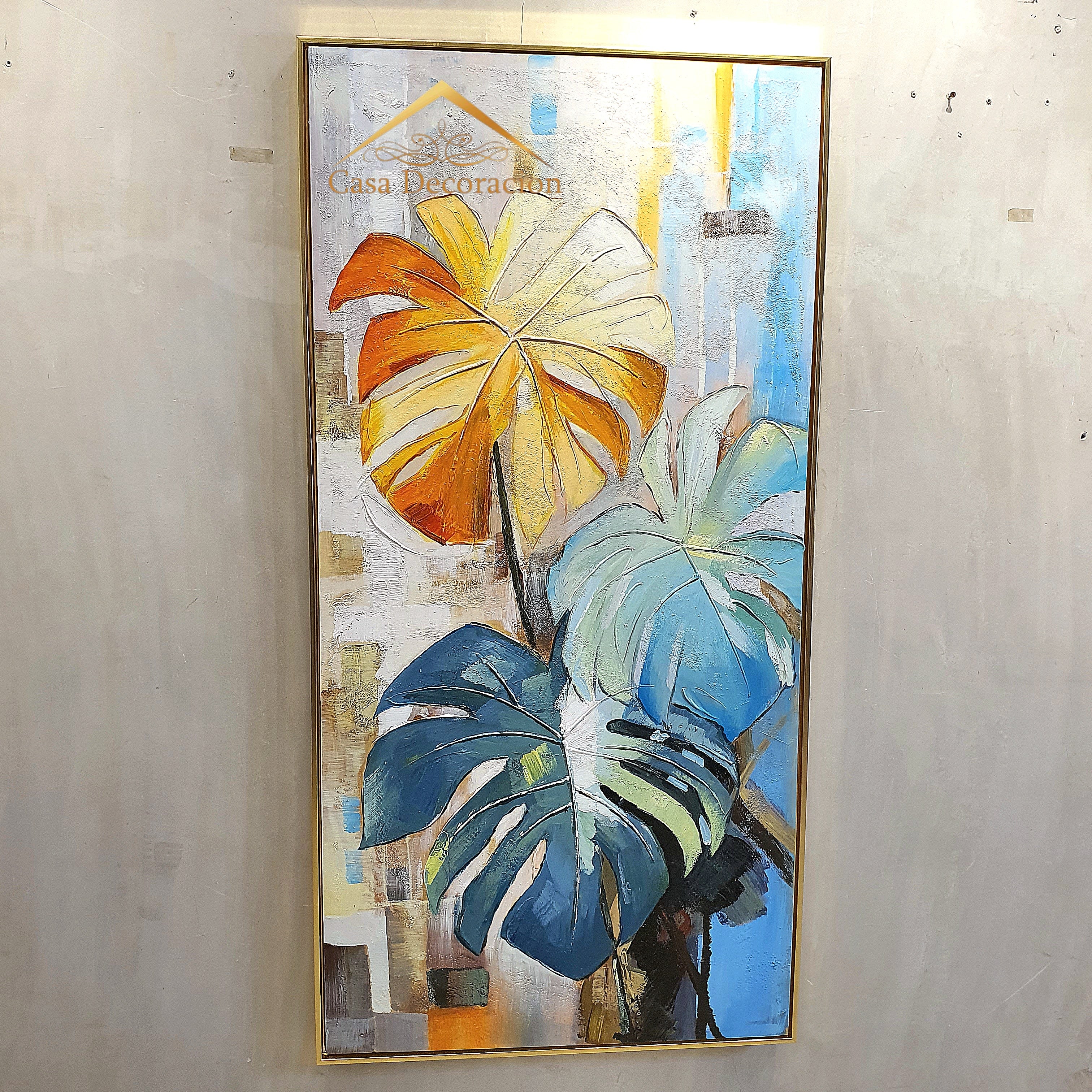 Monstera Portrait Handmade Painting