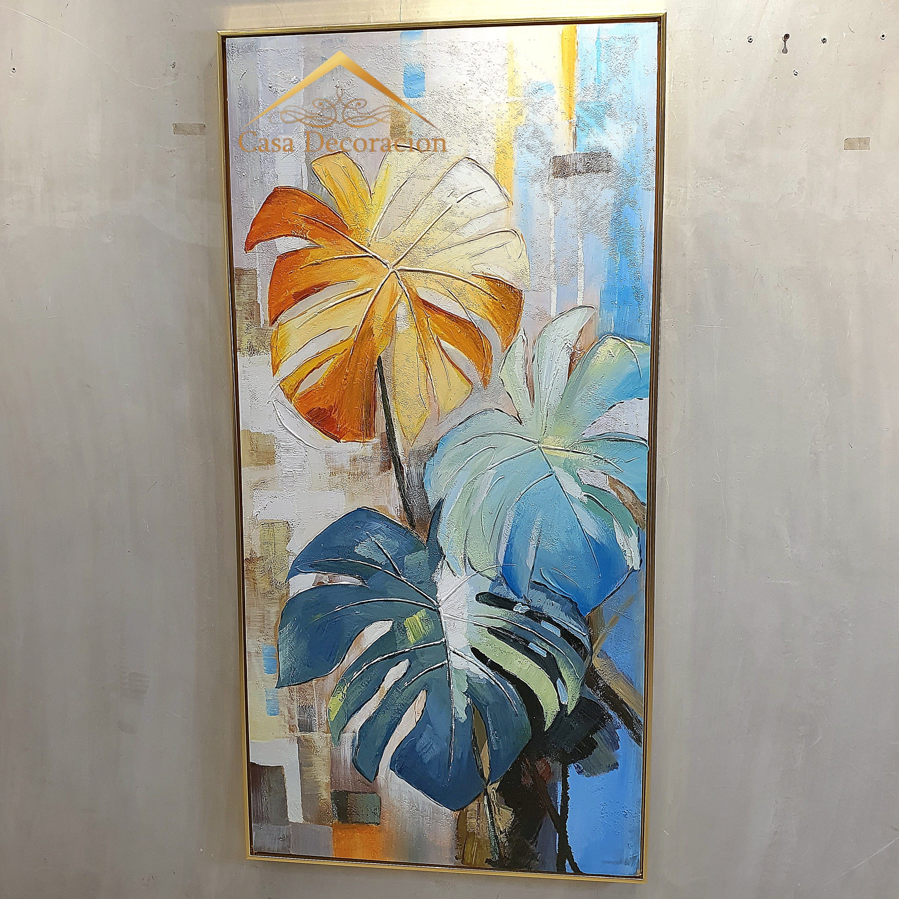 Monstera Portrait Handmade Painting