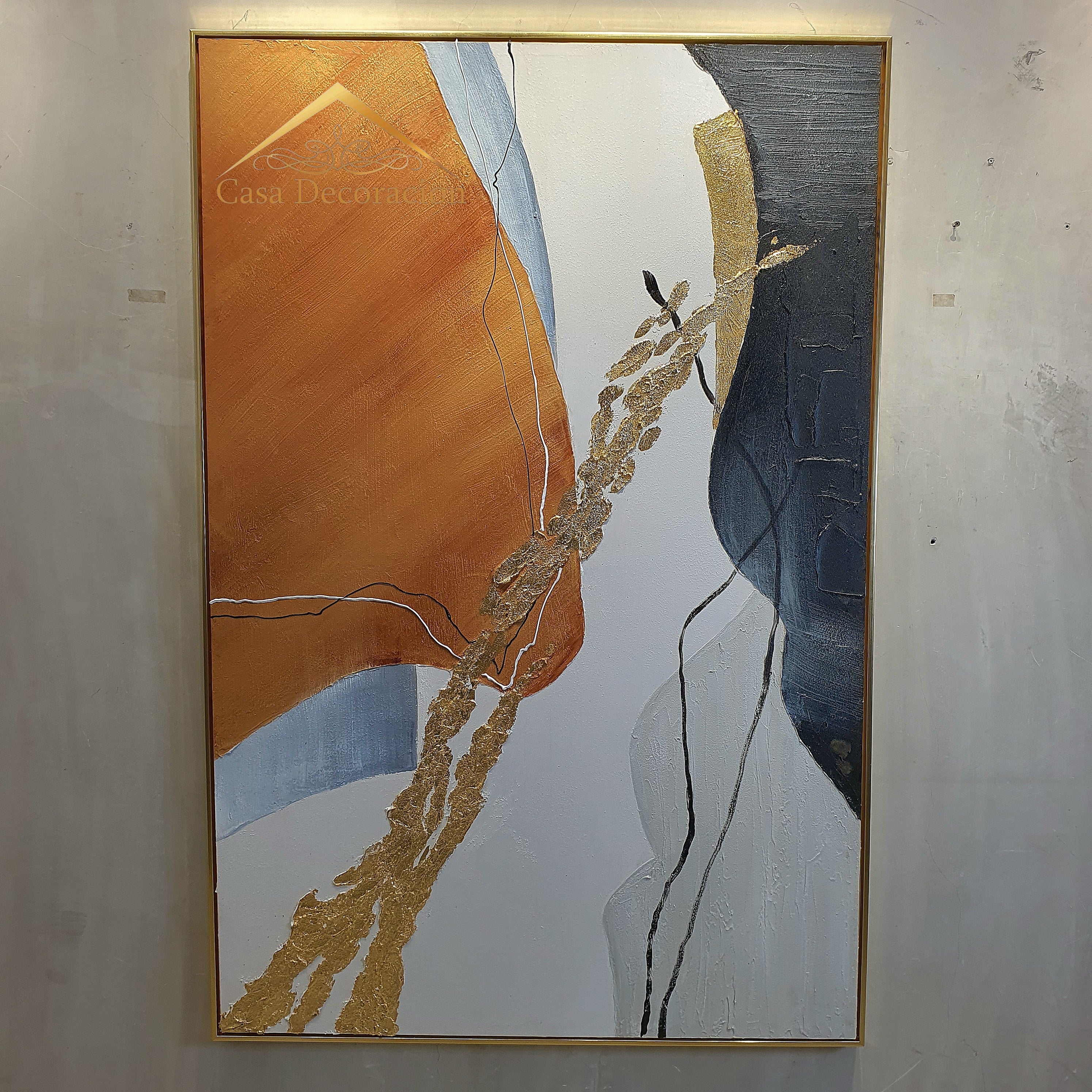 Orange Accent Handmade Painting