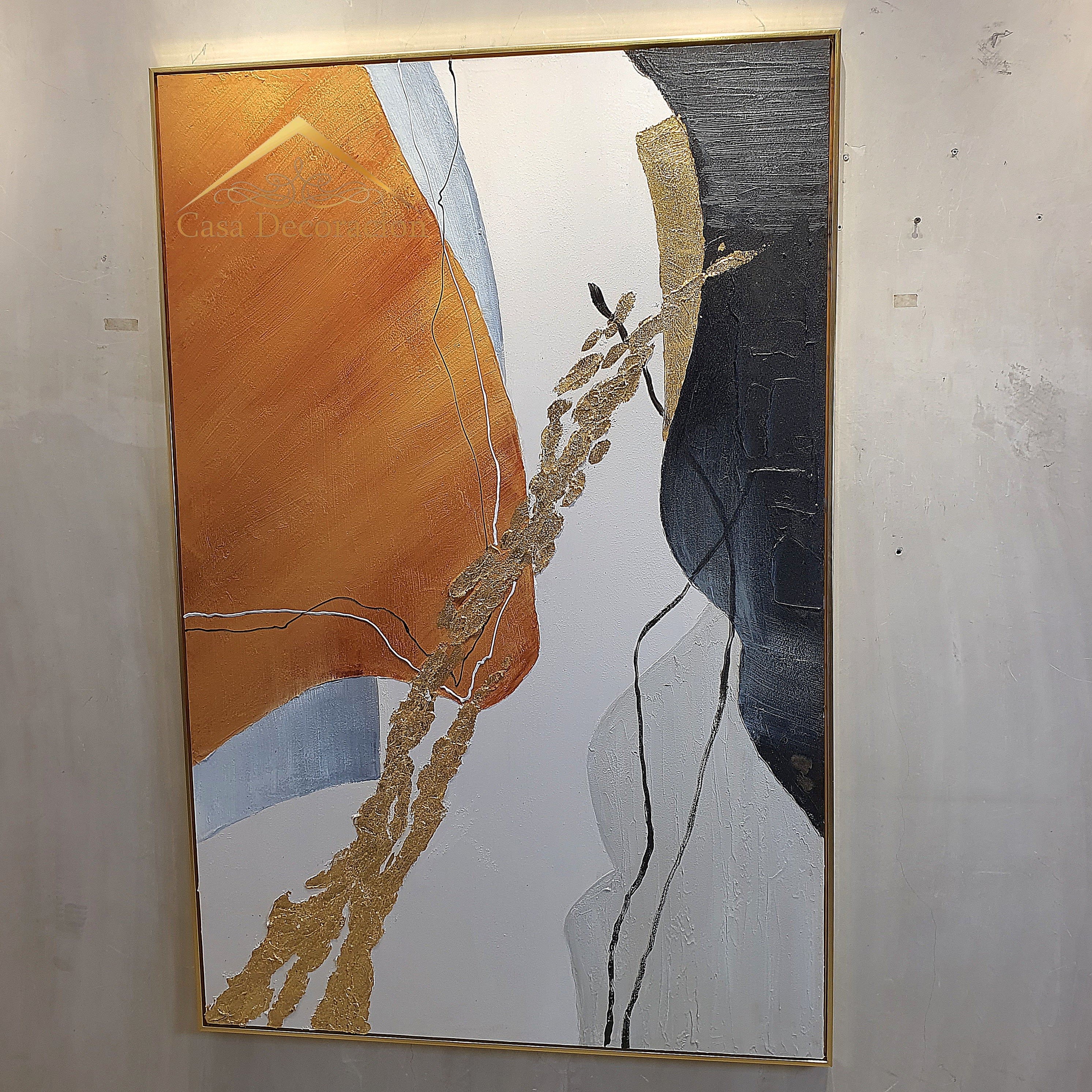 Orange Accent Handmade Painting