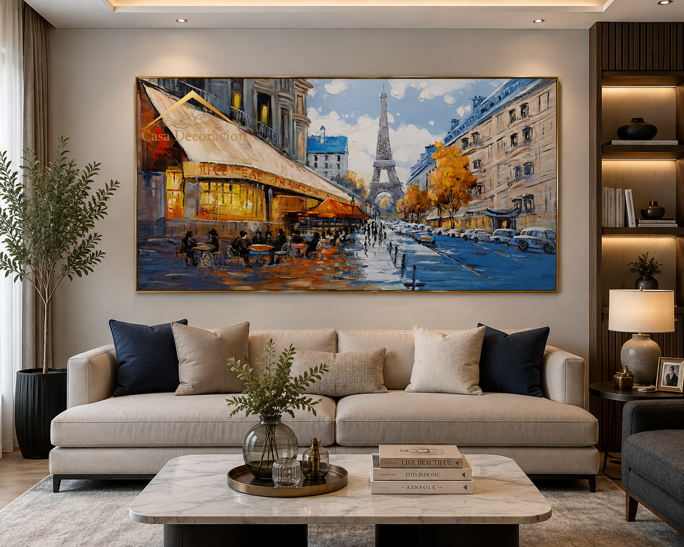 Paris Street View Handmade Painting (Landscape)