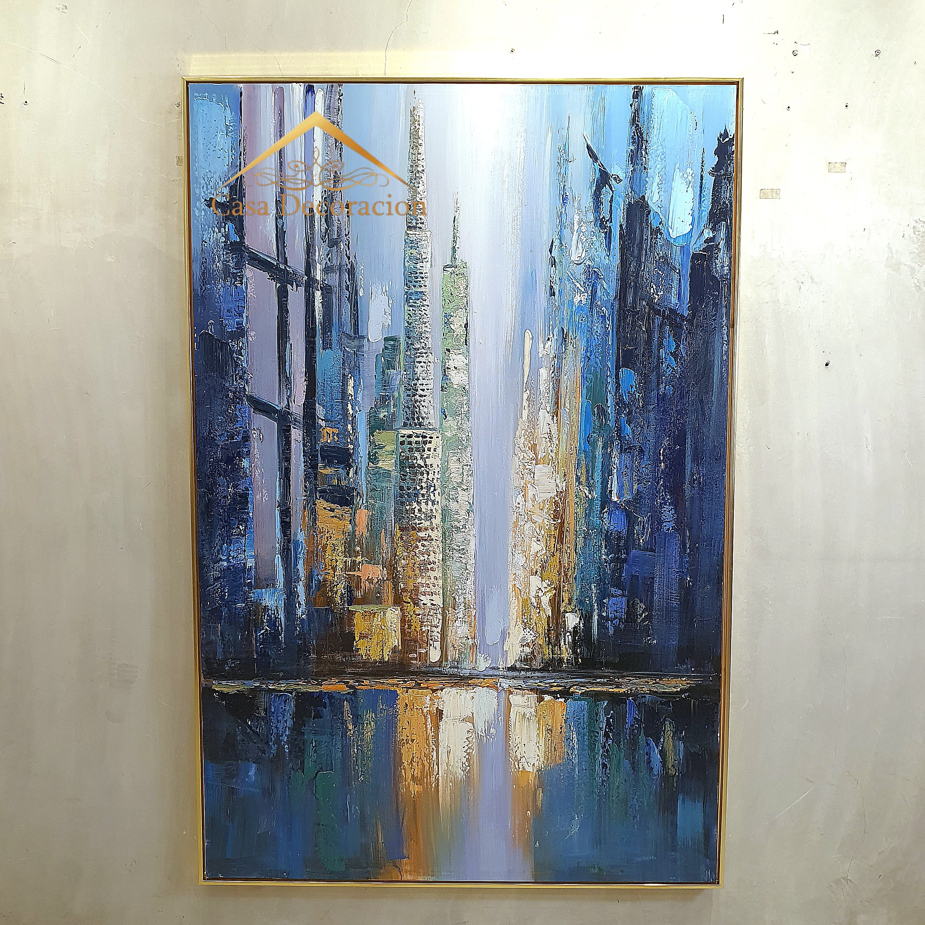 Skycrappers City Handmade Painting