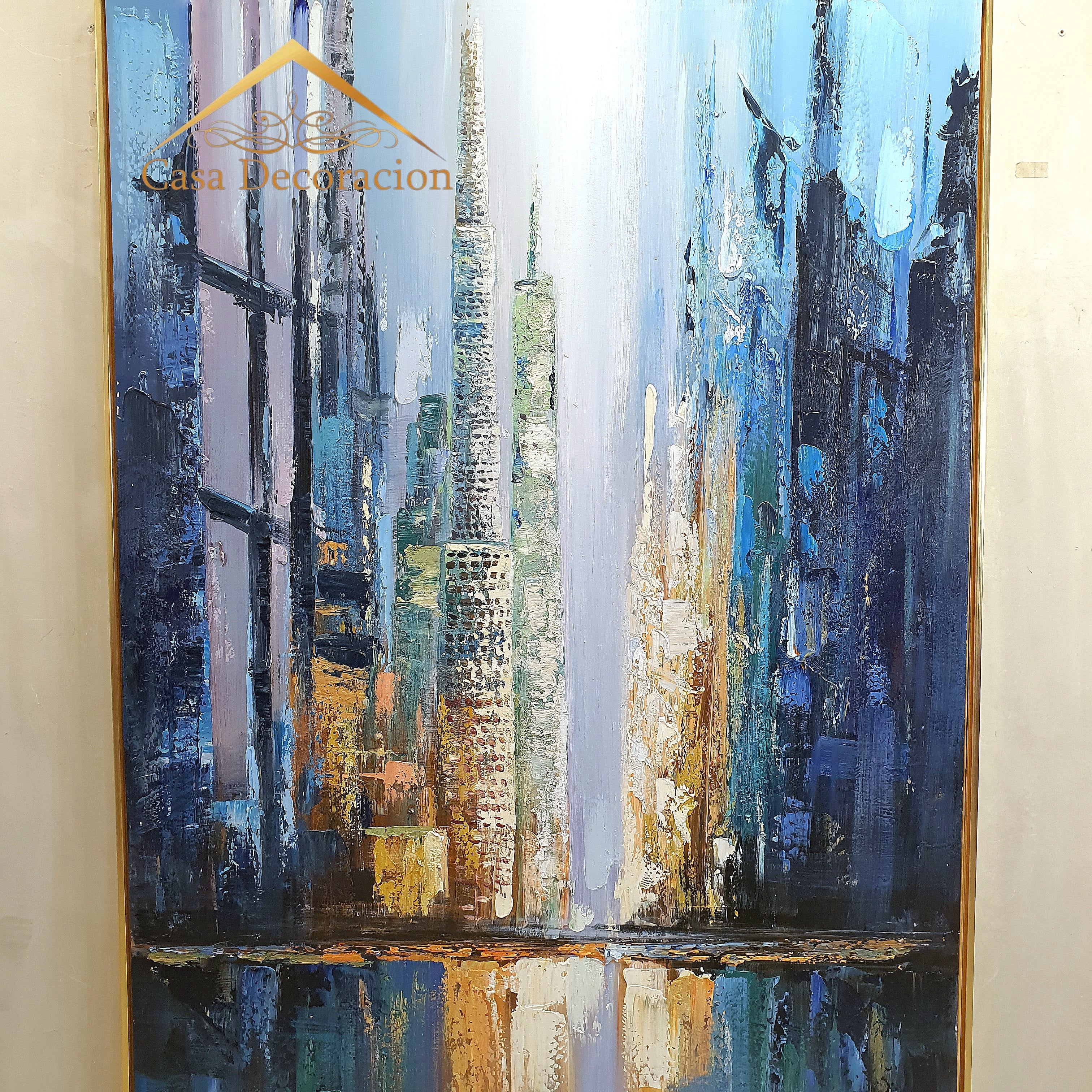 Skycrappers City Handmade Painting