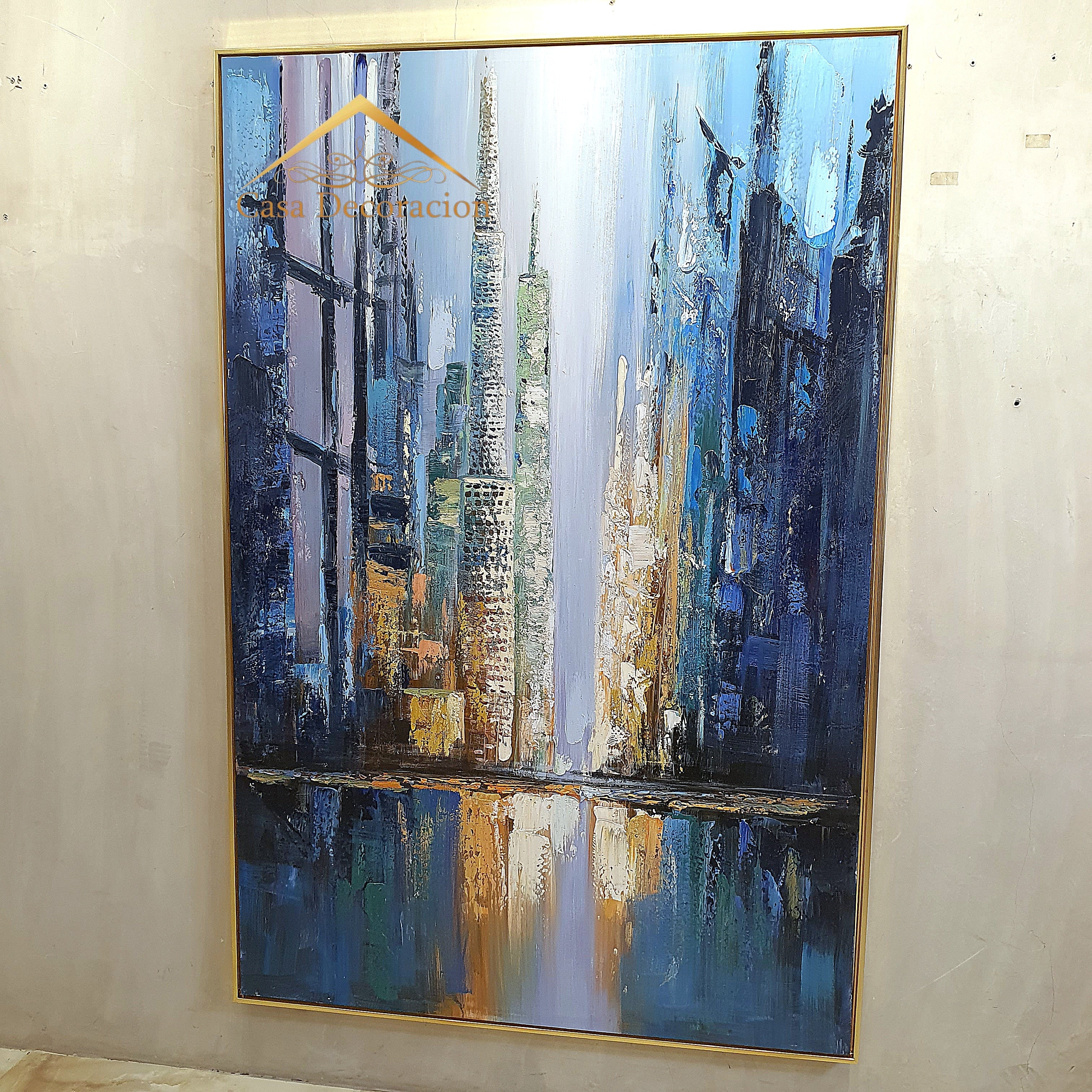 Skycrappers City Handmade Painting