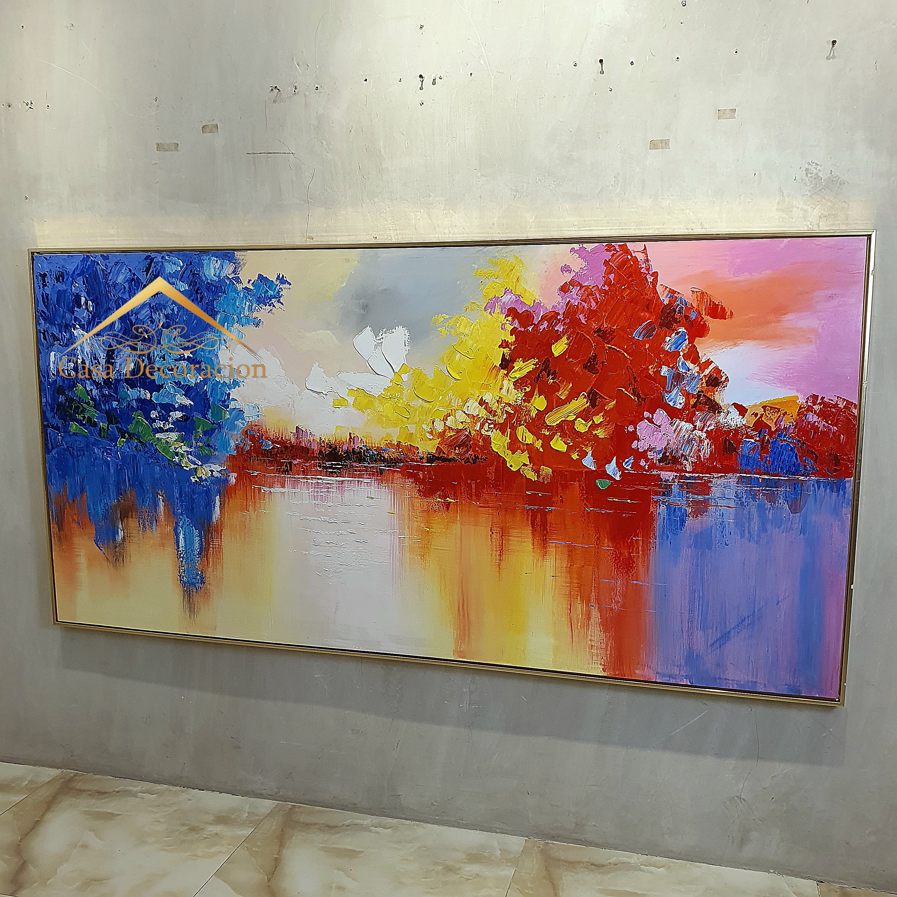 Sunset Multicolor Reflection Abstract Painting (Landscape)