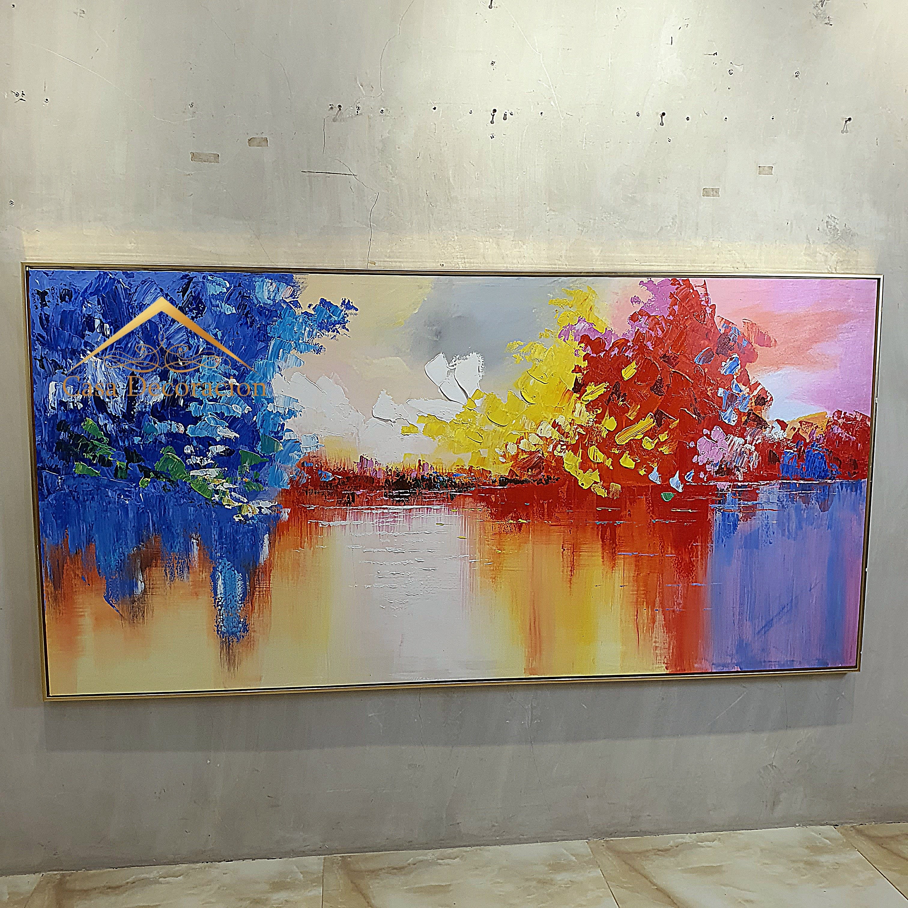 Sunset Multicolor Reflection Abstract Painting (Landscape)