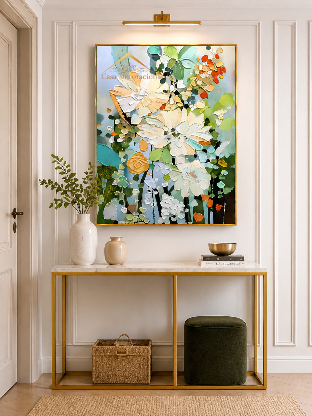 White Flower Blooms Handmade Painting (Portrait)