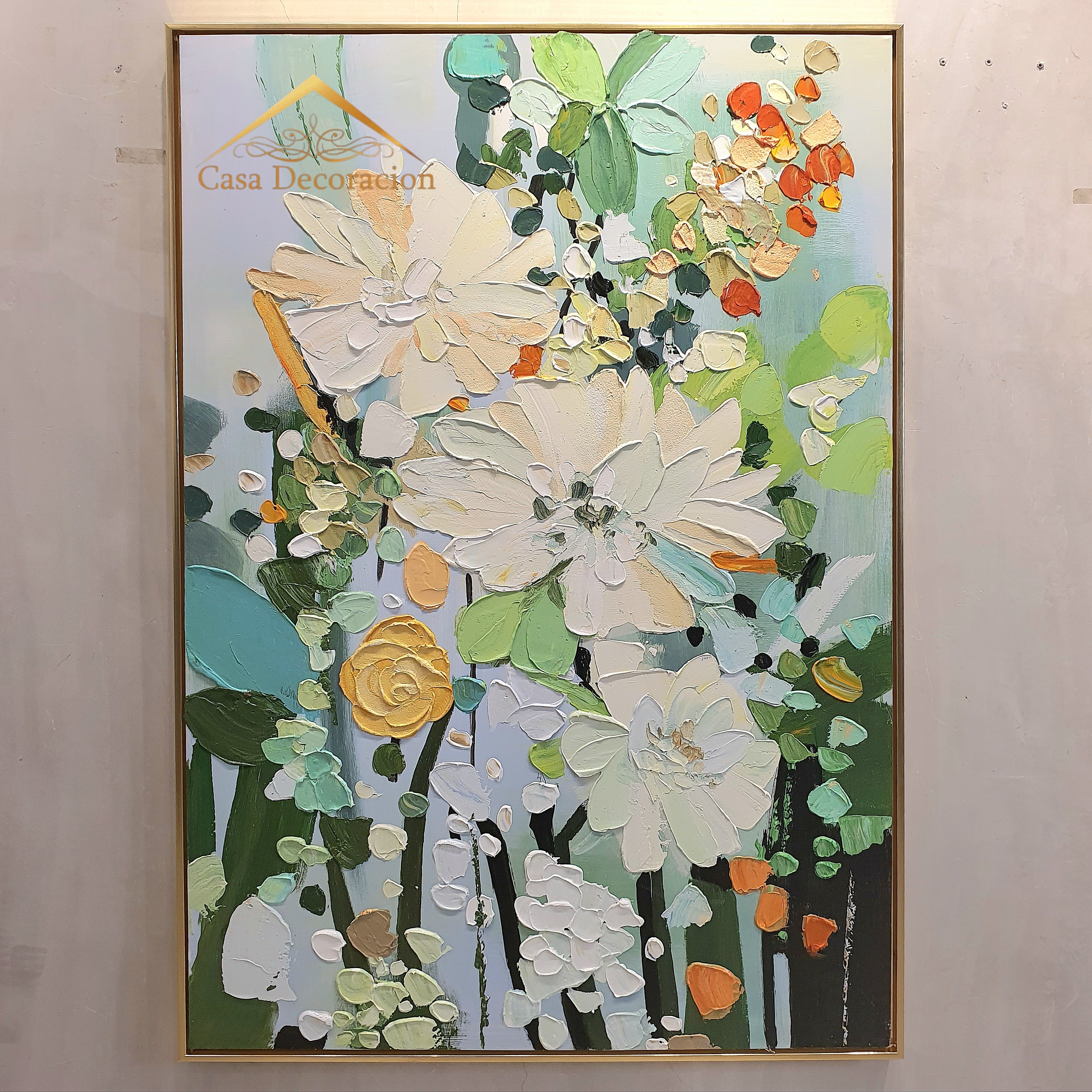 White Flower Blooms Handmade Painting