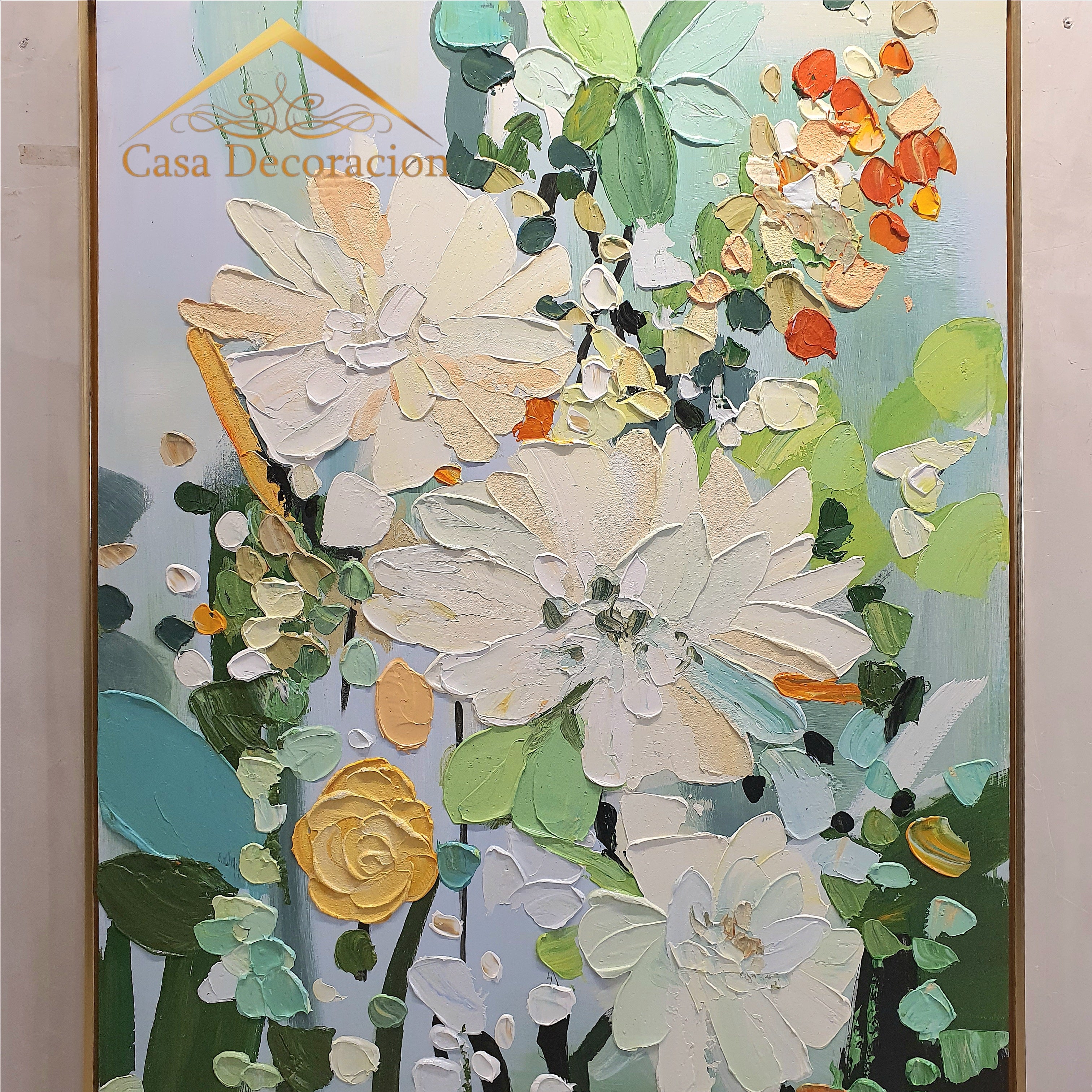 White Flower Blooms Handmade Painting