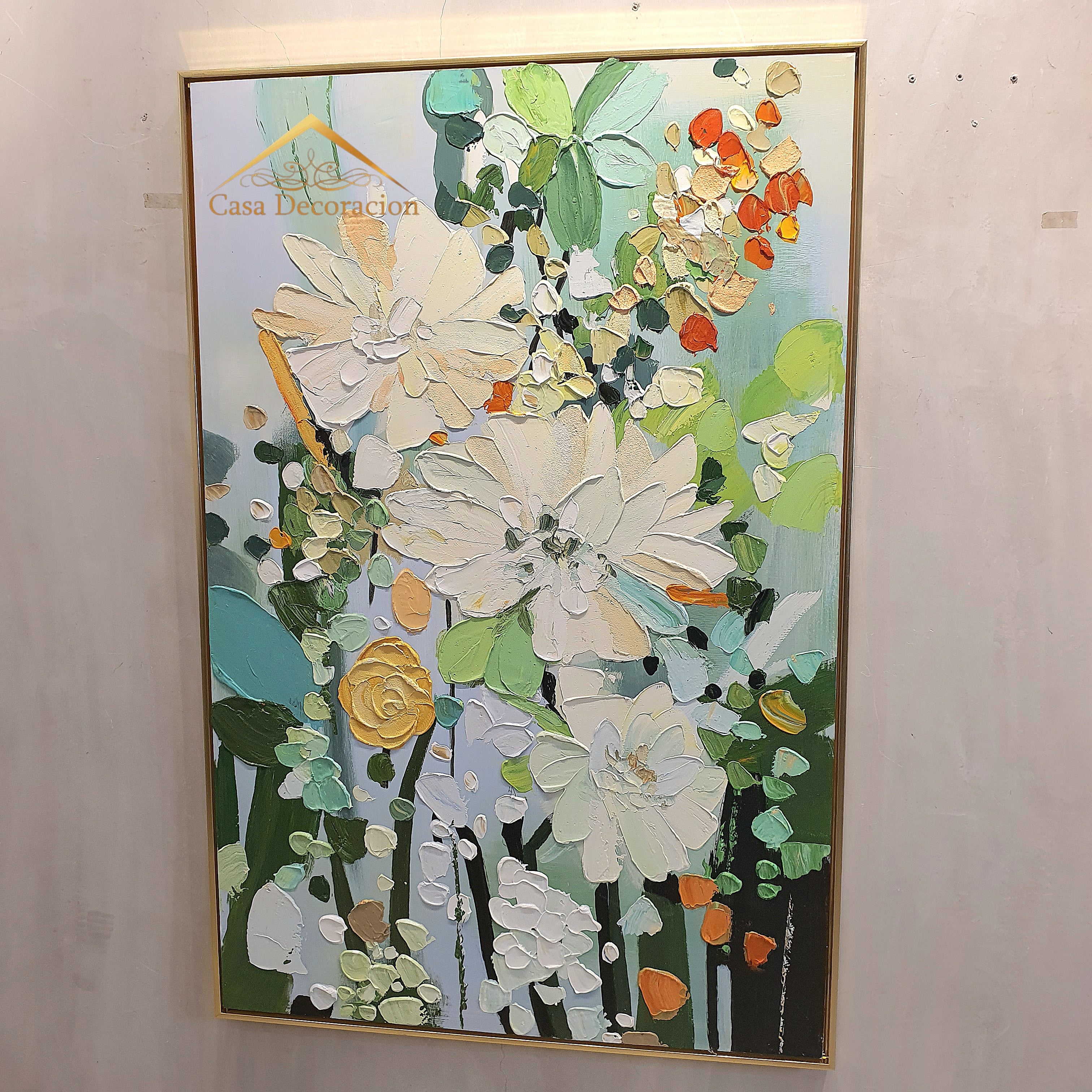 White Flower Blooms Handmade Painting