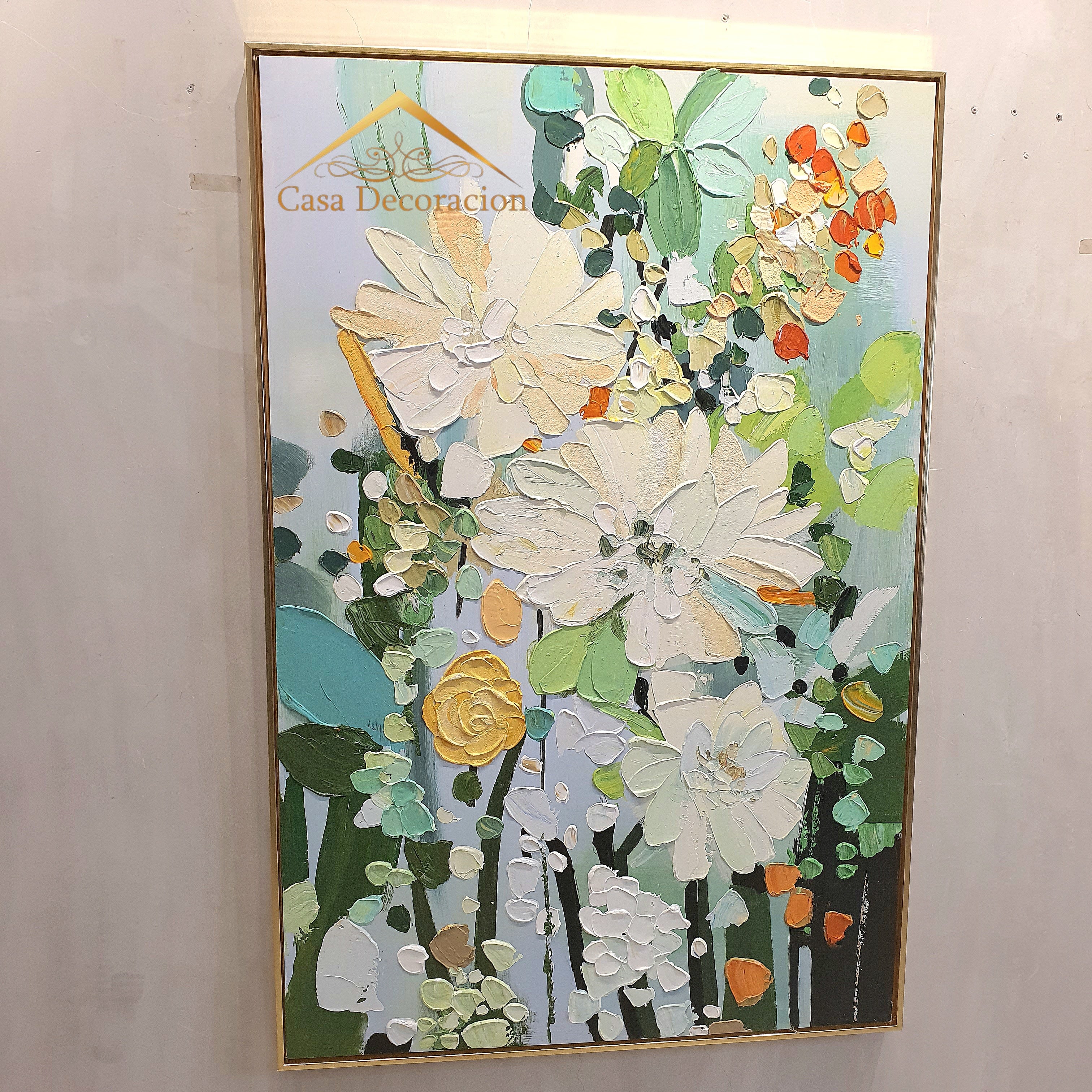 White Flower Blooms Handmade Painting