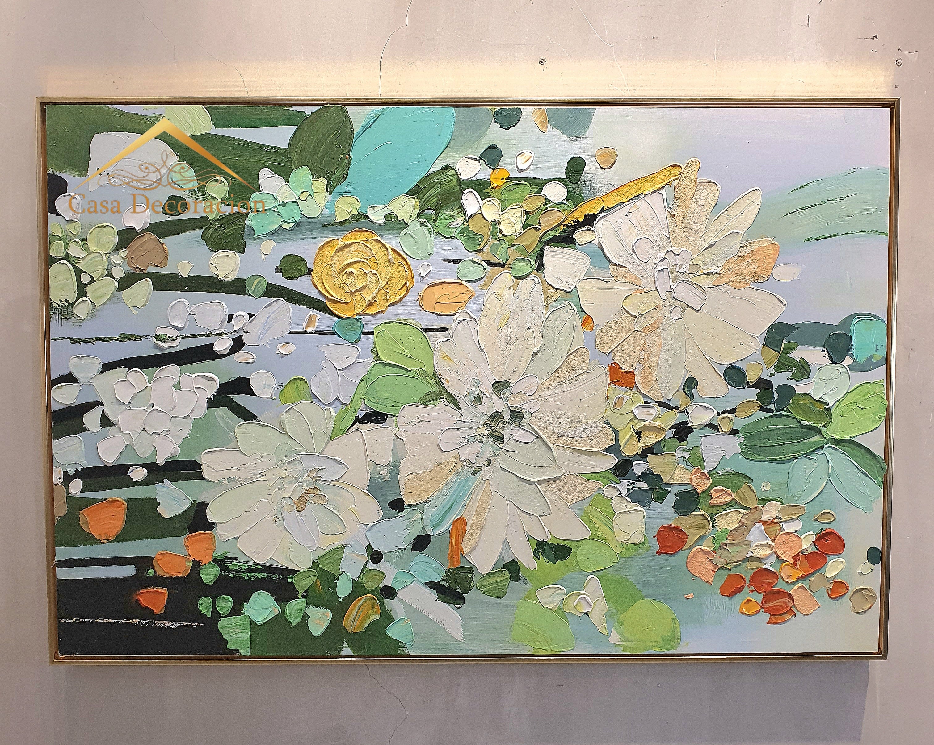 White Flower Blooms Handmade Painting
