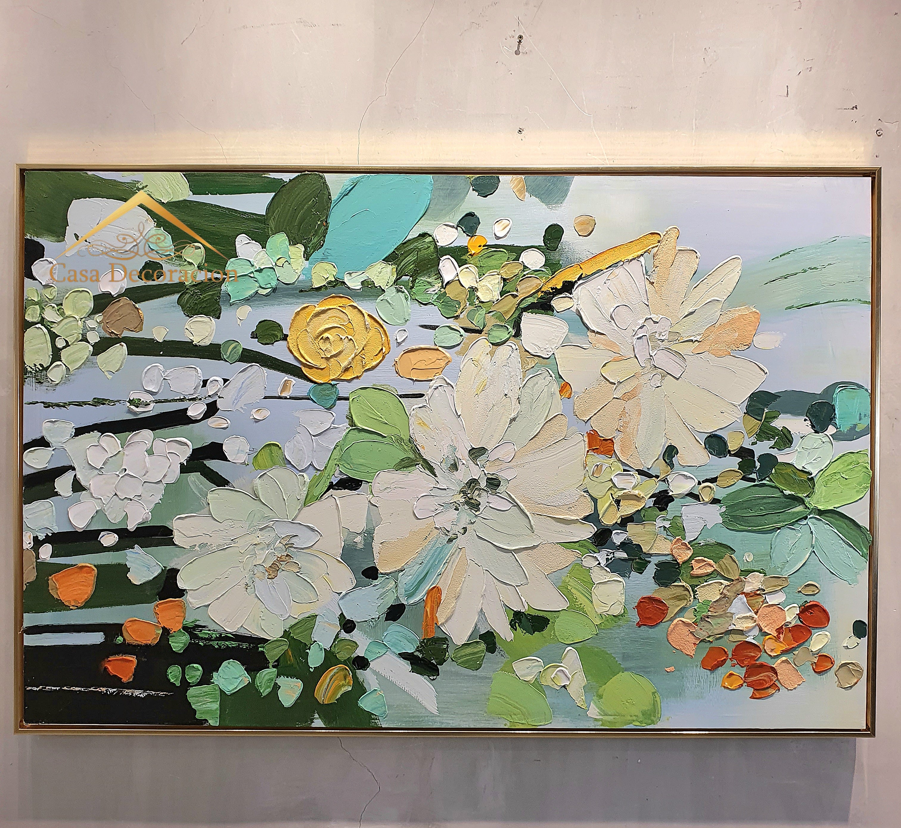 White Flower Blooms Handmade Painting