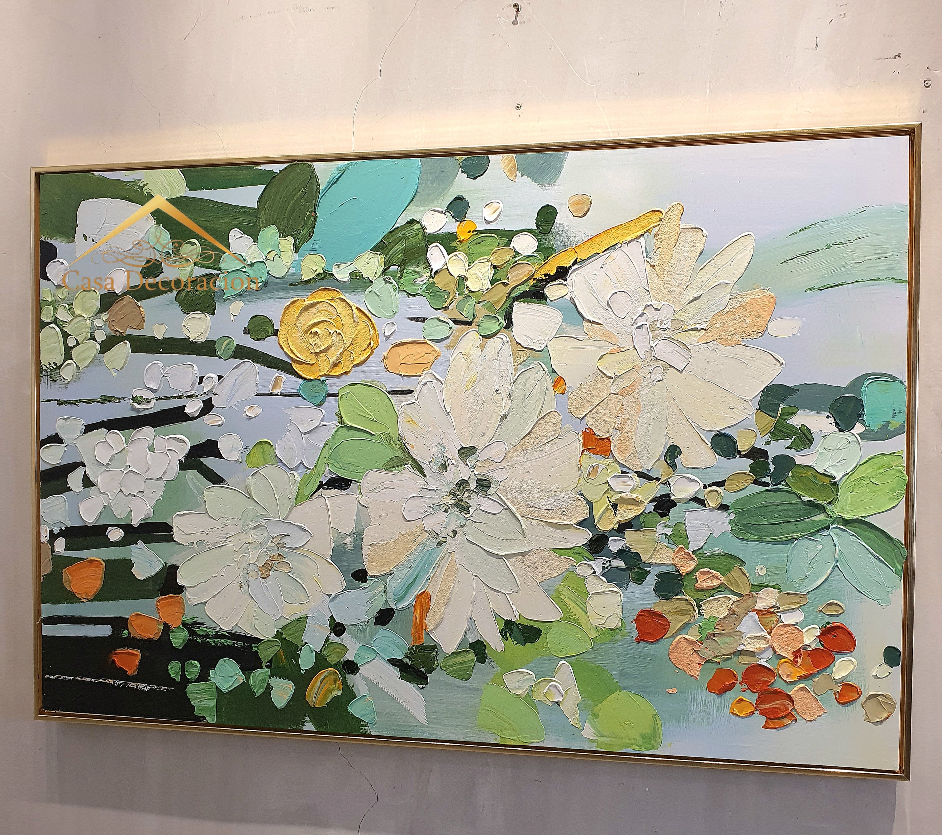 White Flower Blooms Handmade Painting