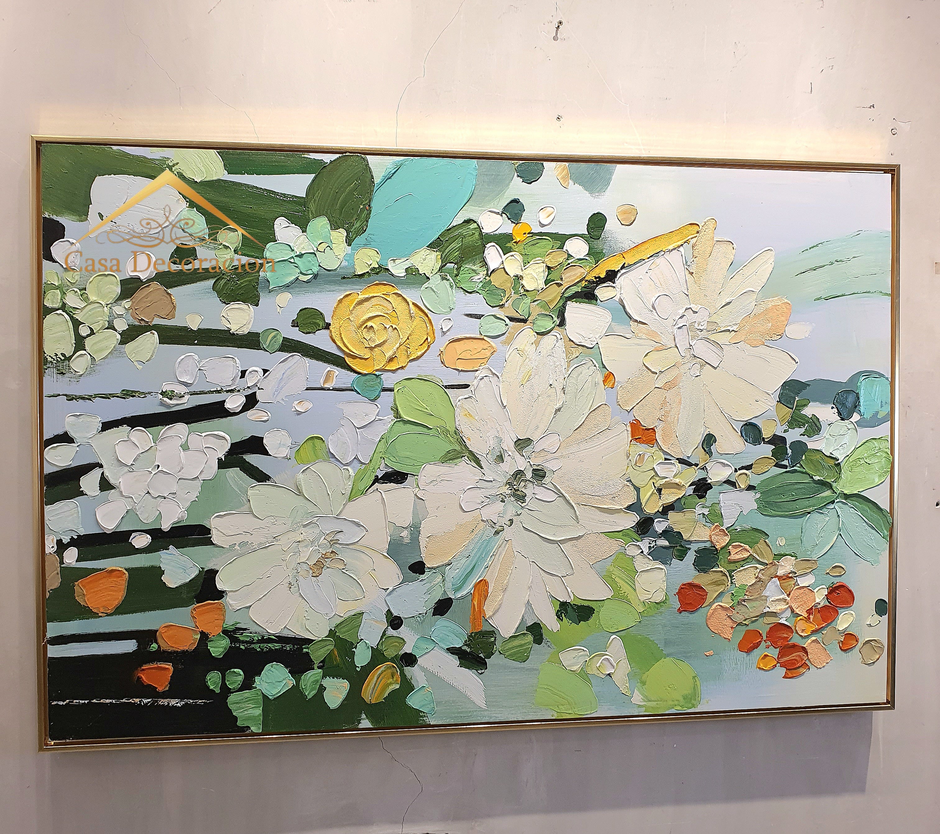 White Flower Blooms Handmade Painting