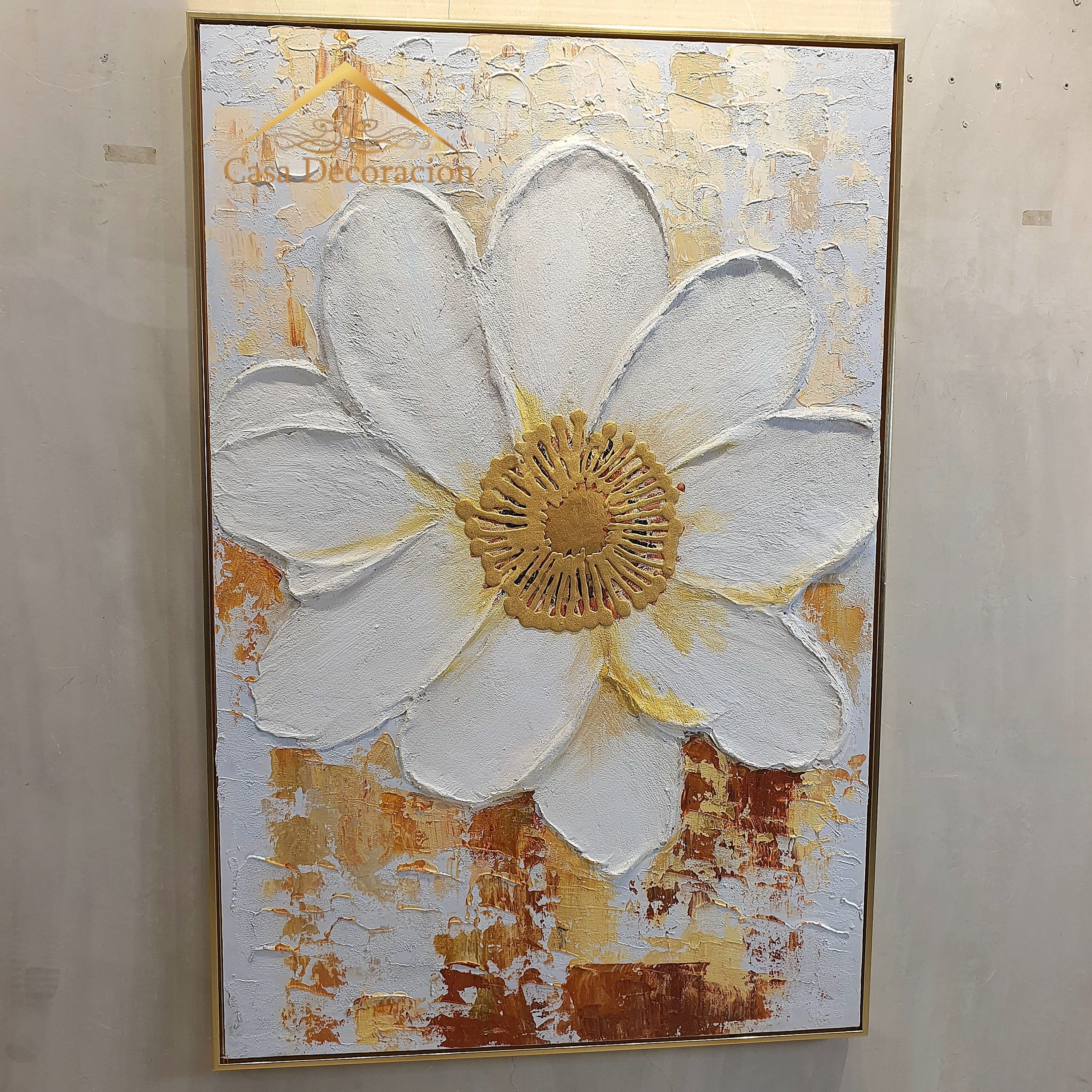 White Flower Handmade Painting