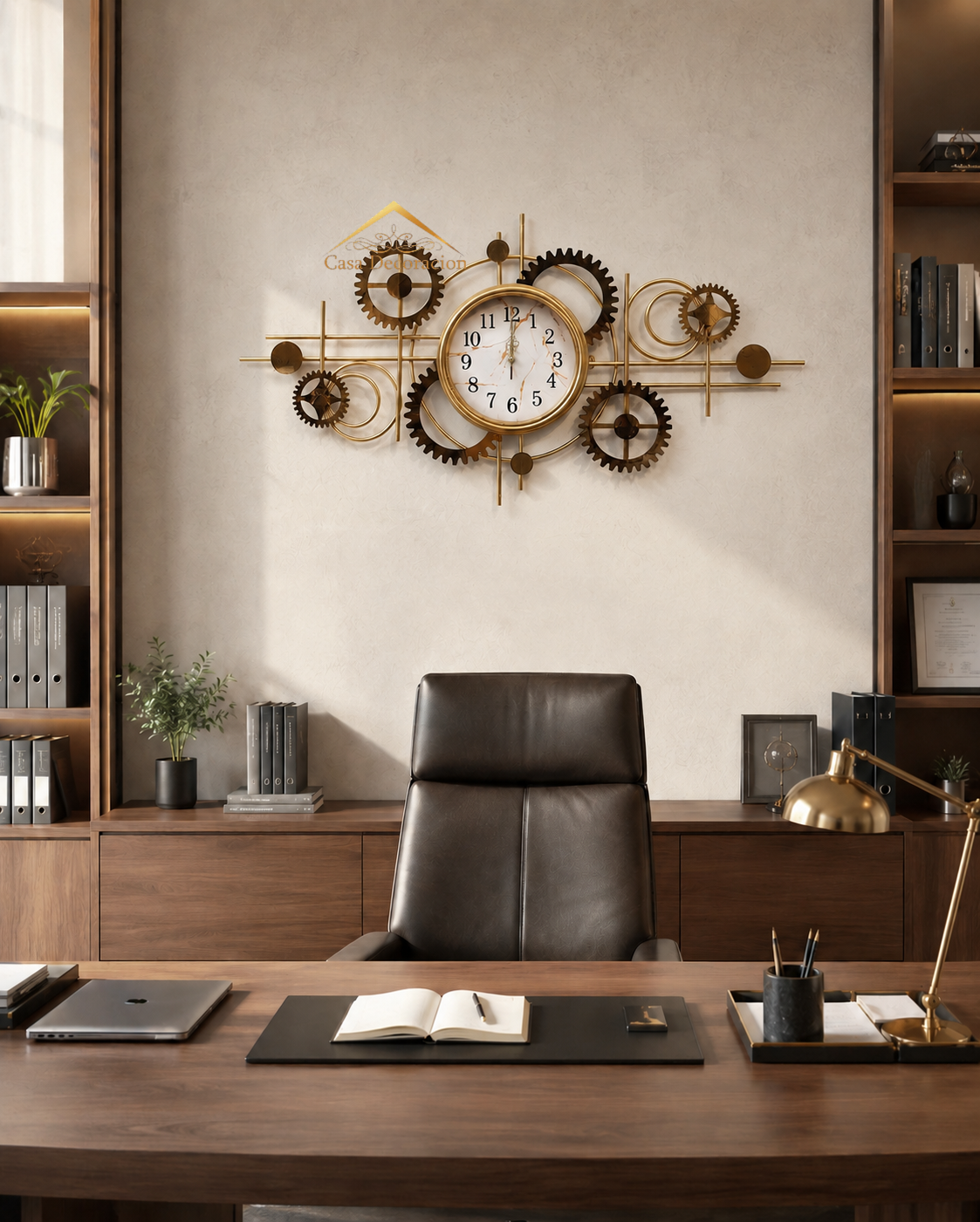 Golden Gears Wall Clock